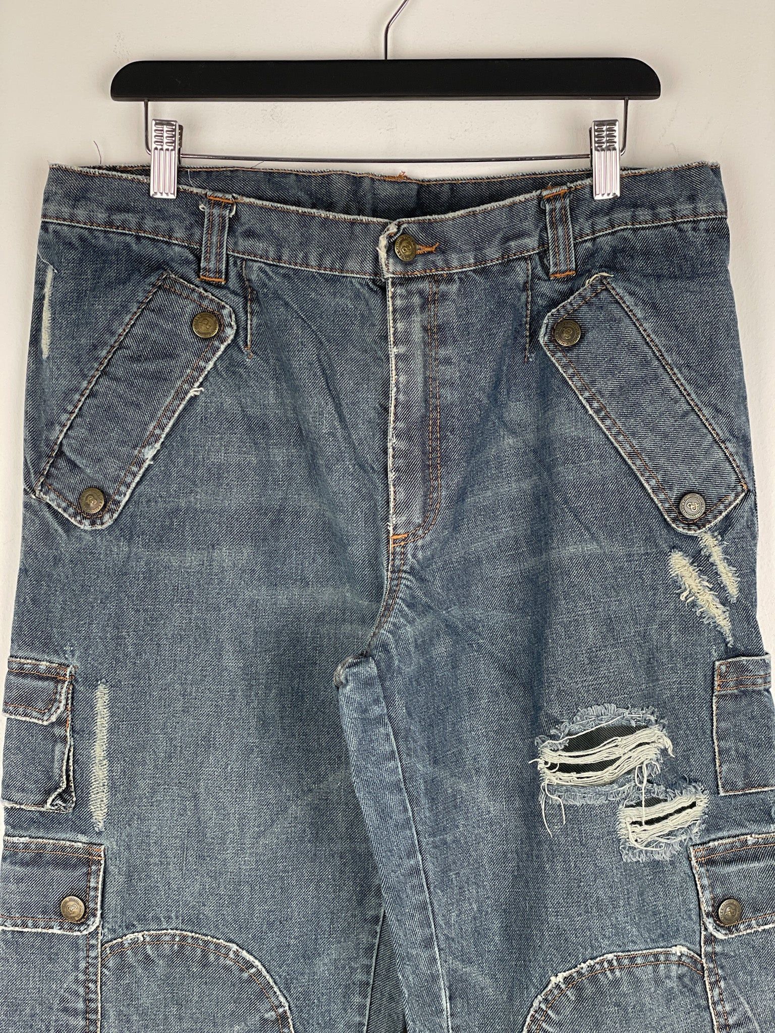 Dolce & Gabbana AW03 Double-Knee Denim Cargo Pants Size US 31 - 3 Thumbnail