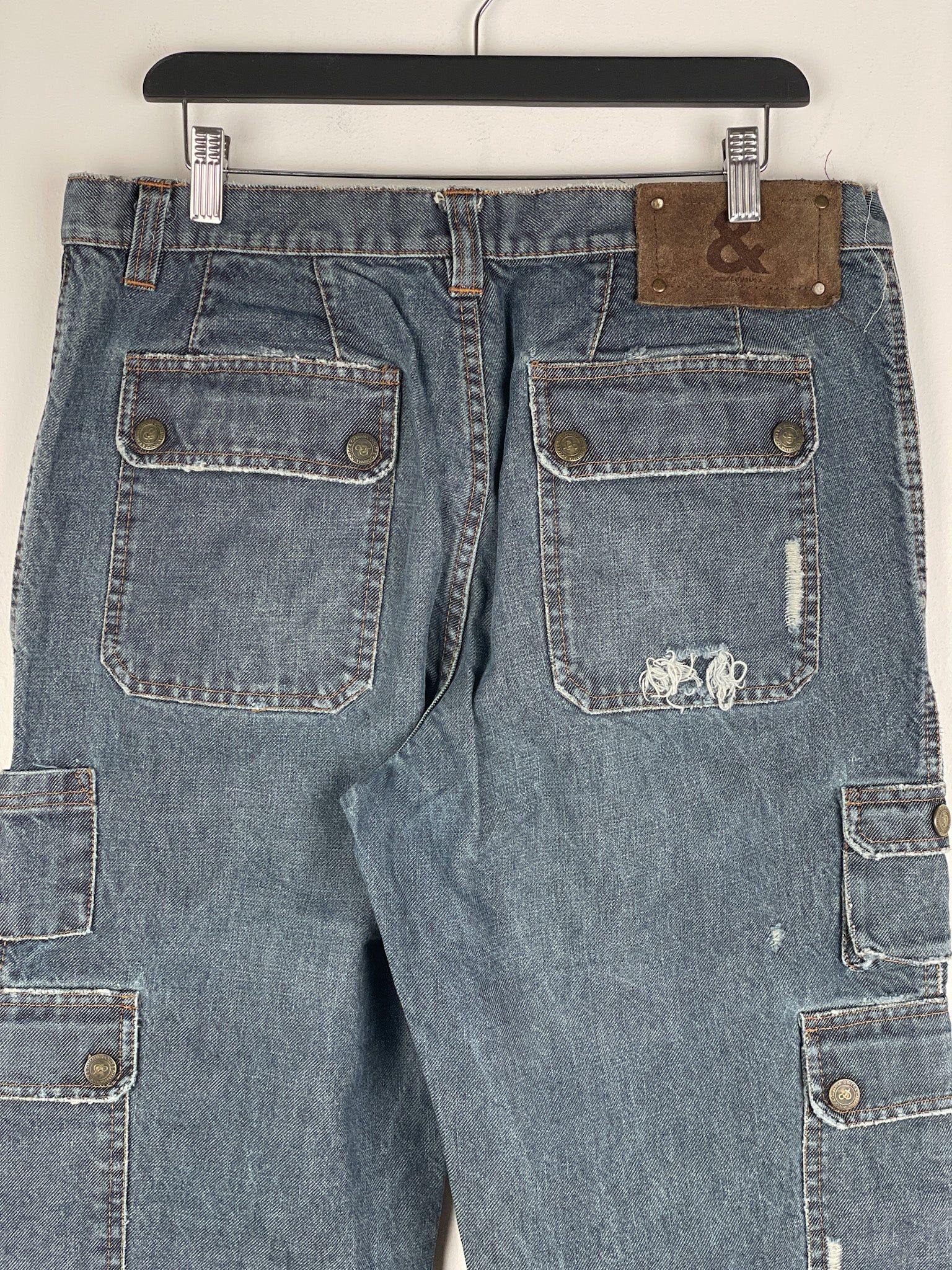 Dolce & Gabbana AW03 Double-Knee Denim Cargo Pants Size US 31 - 9 Thumbnail