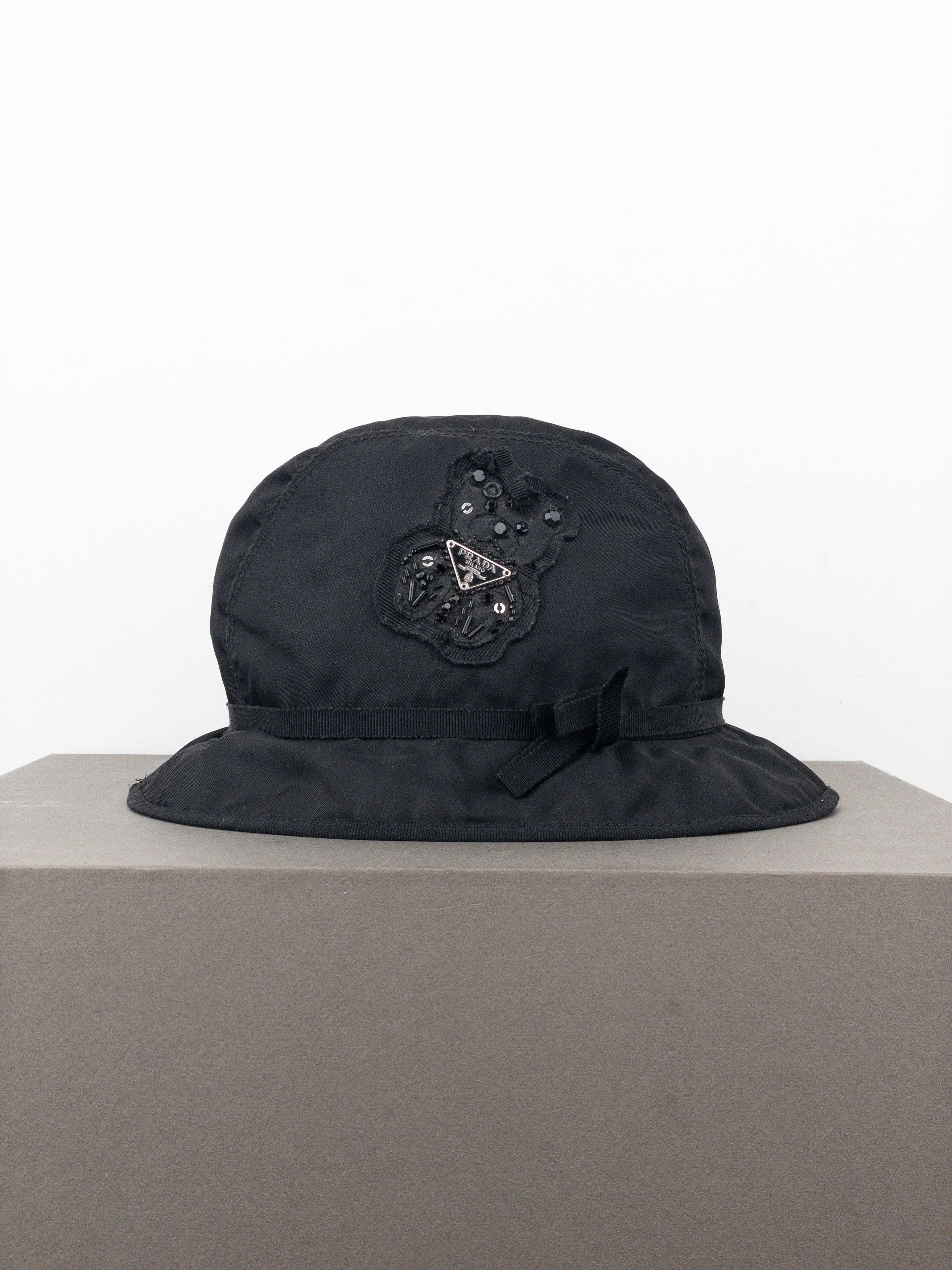Prada 2000s Rhinestone Triangle Logo Bucket Hat Size ONE SIZE - 2 Thumbnail