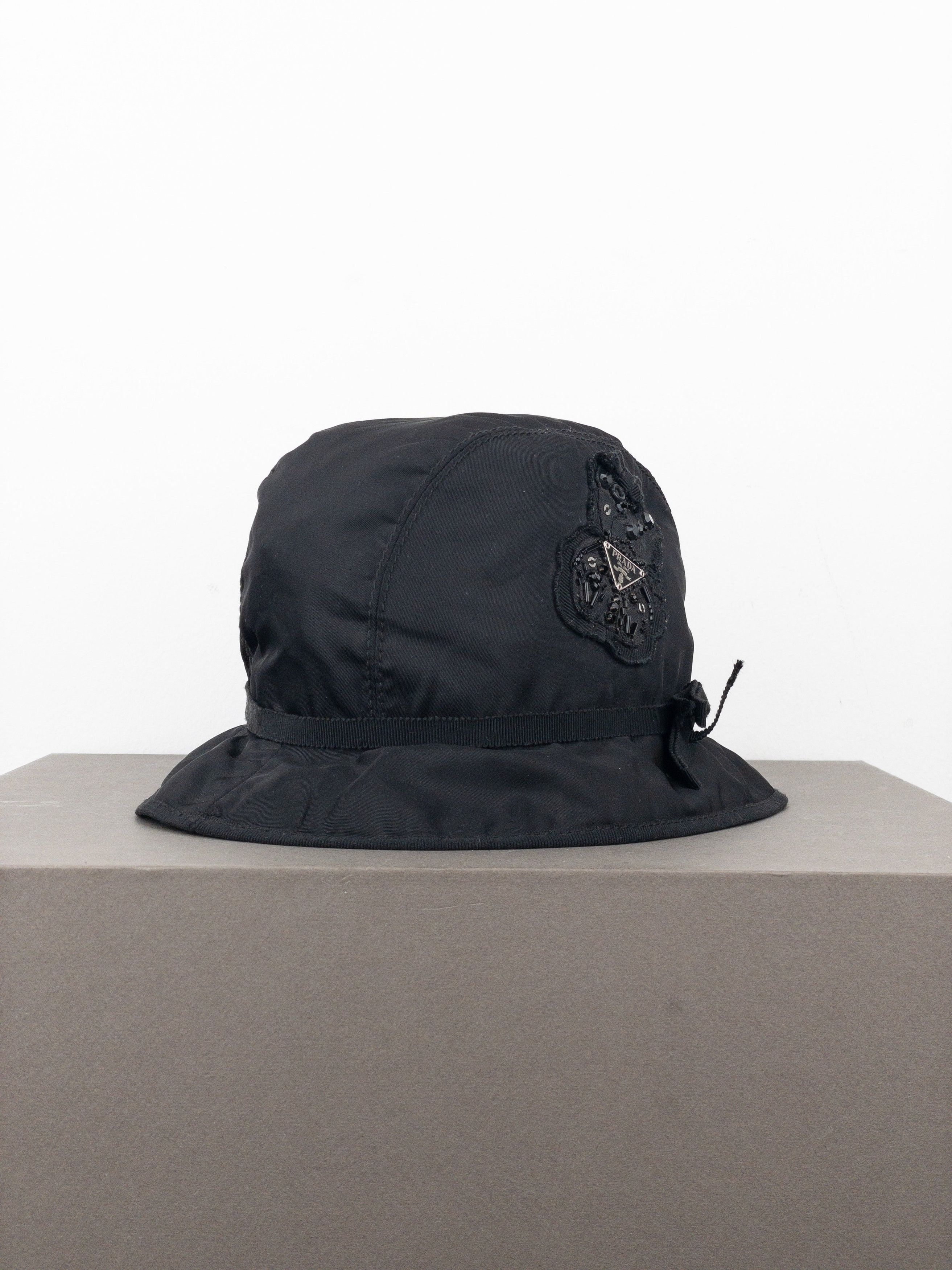 Prada 2000s Rhinestone Triangle Logo Bucket Hat Size ONE SIZE - 3 Thumbnail
