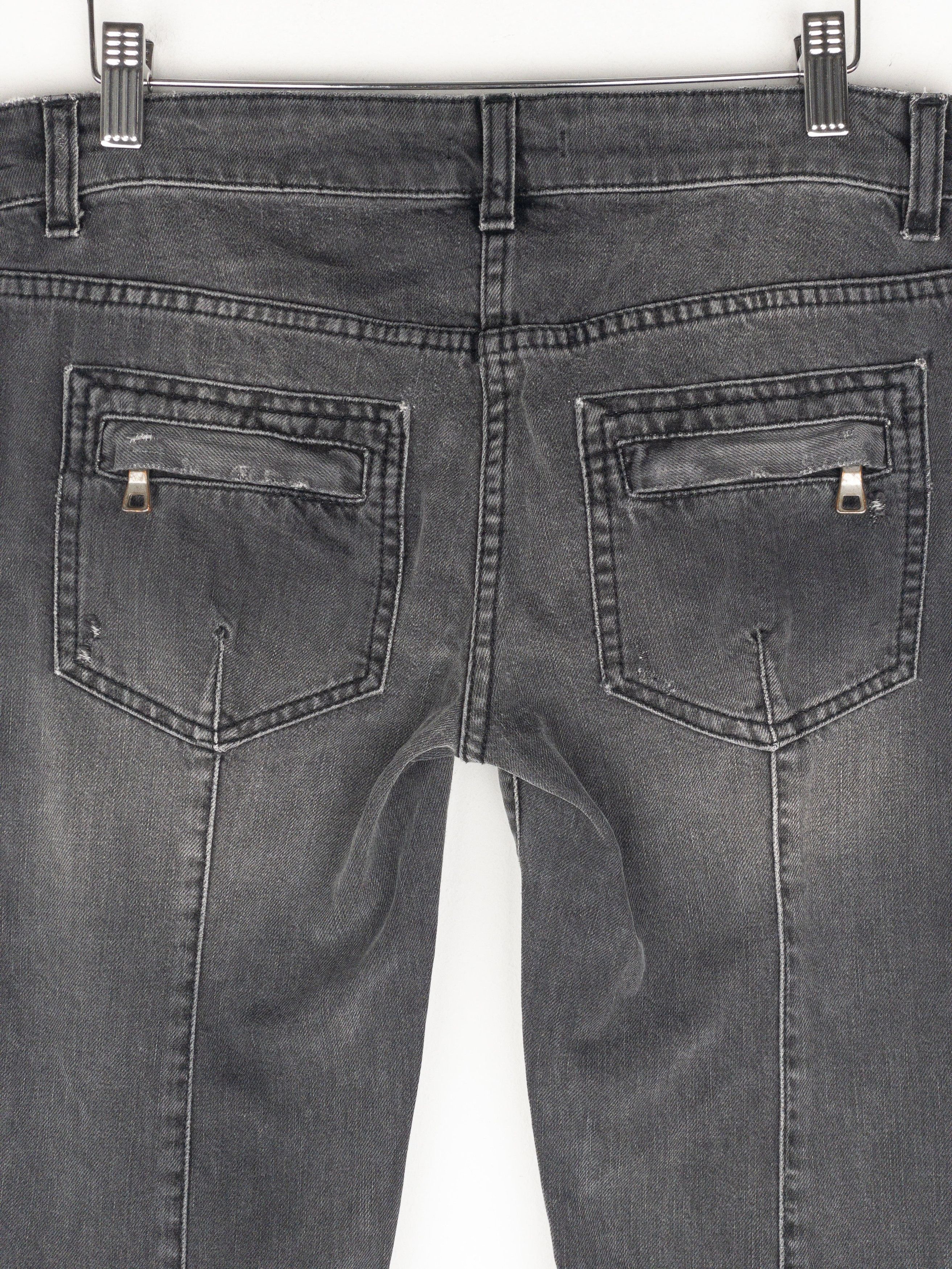 Balmain by Decarnin AW10 Flared Napoleon Biker Denim Jeans Size 27" / US 4 / IT 40 - 6 Thumbnail