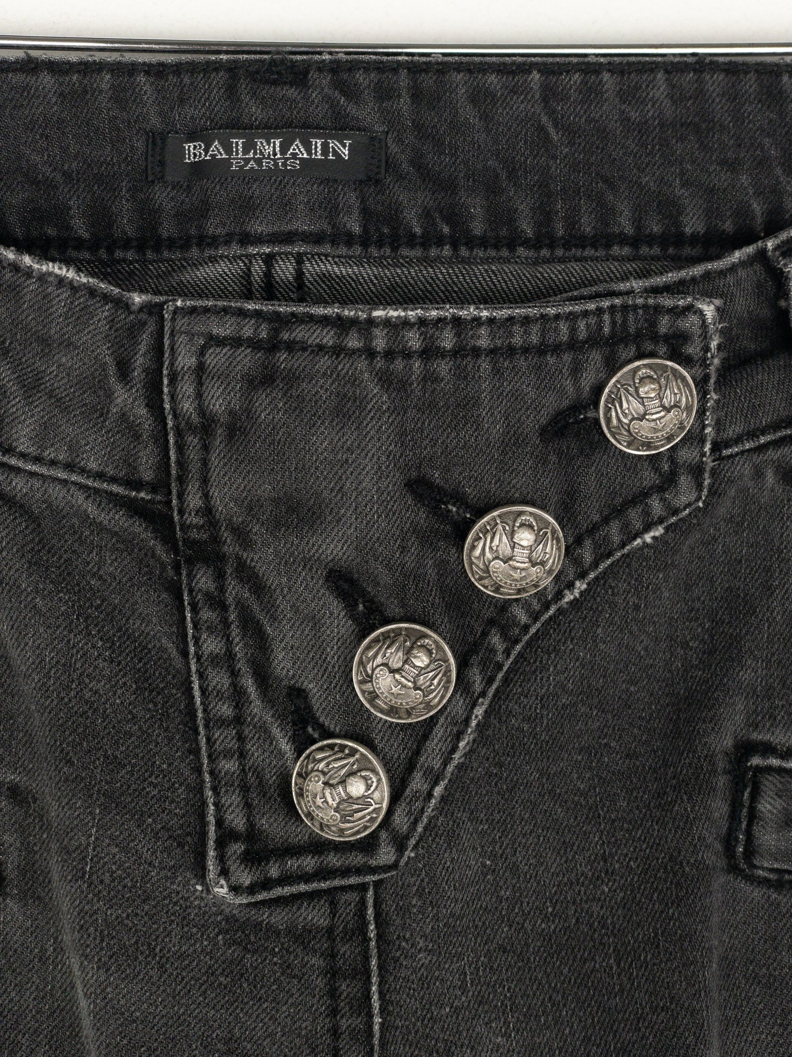 Balmain by Decarnin AW10 Flared Napoleon Biker Denim Jeans Size 27" / US 4 / IT 40 - 7 Thumbnail