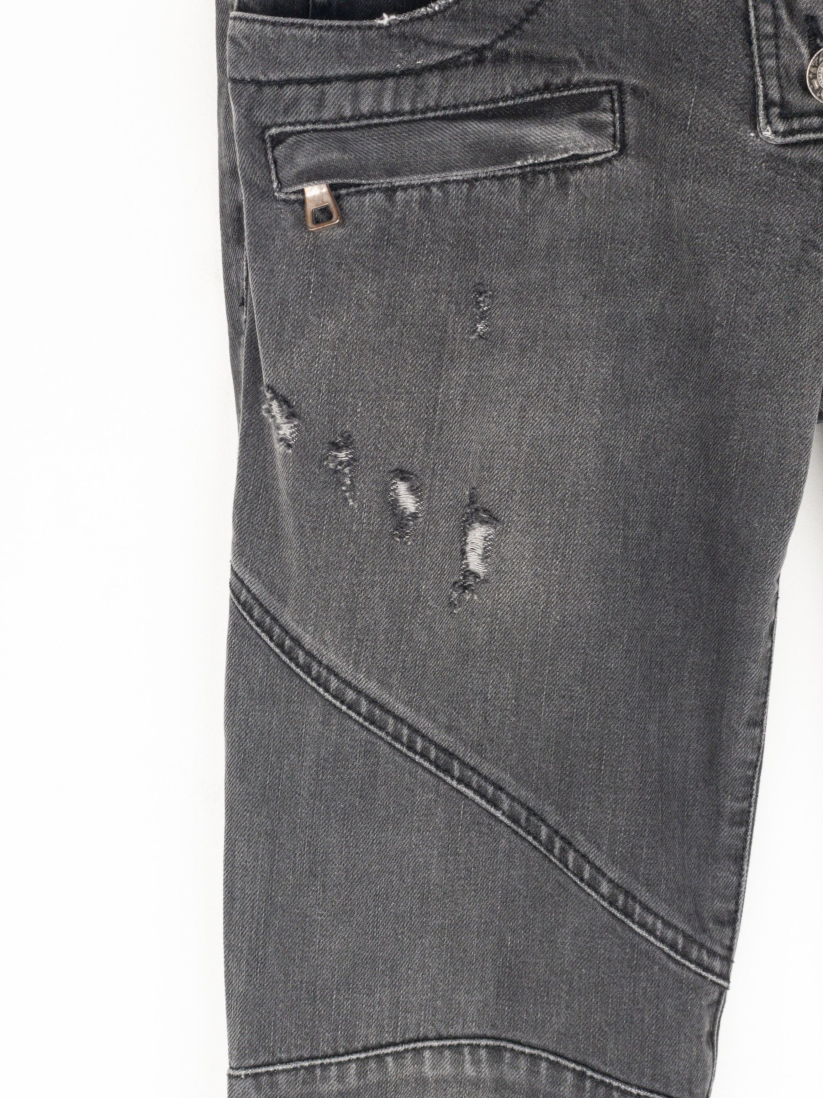 Balmain by Decarnin AW10 Flared Napoleon Biker Denim Jeans Size 27" / US 4 / IT 40 - 4 Thumbnail