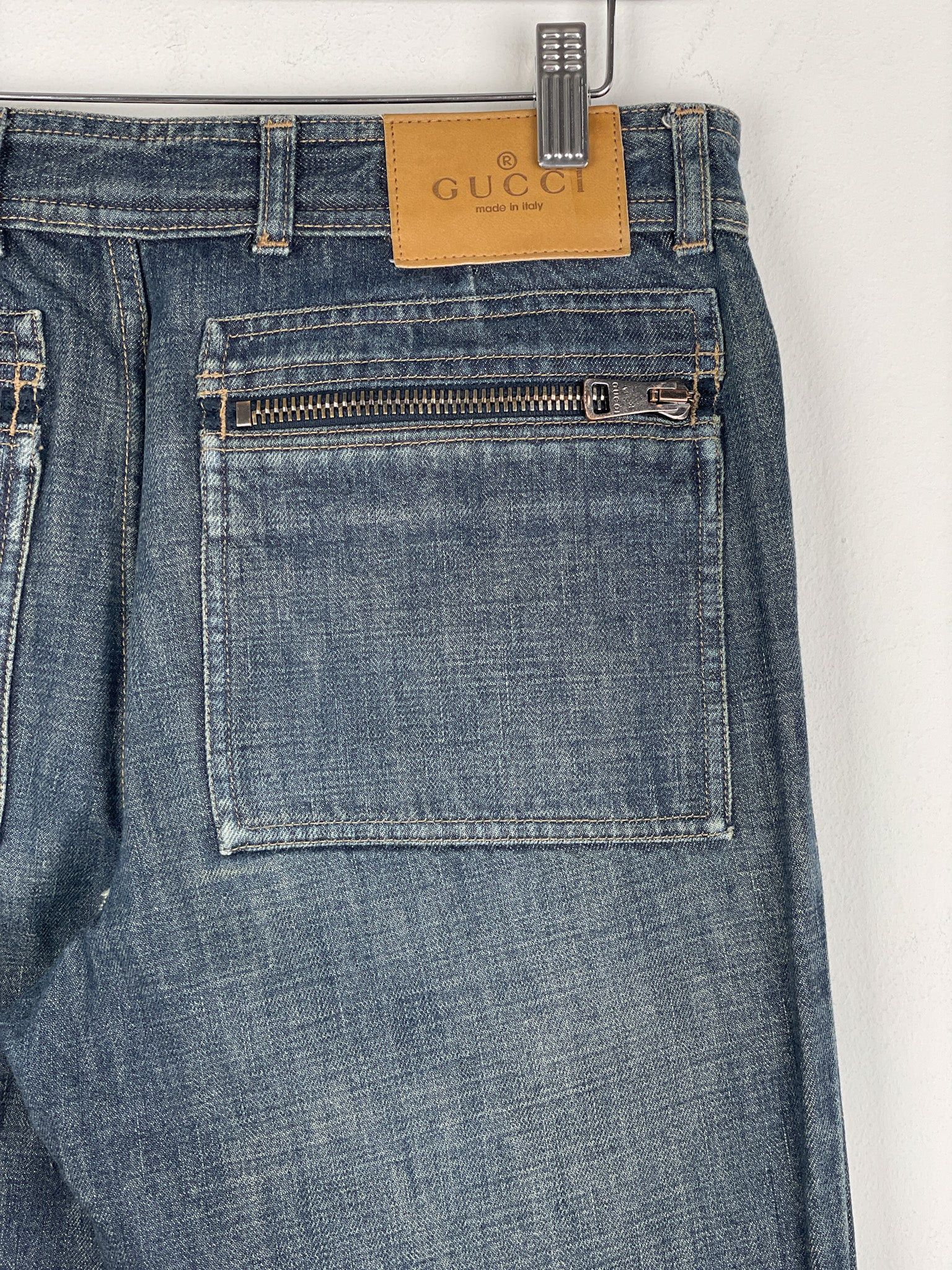 Gucci by Tom Ford SS02 Flared Sanded Bootcut Denim Jeans Size 32" / US 10 / IT 46 - 9 Thumbnail