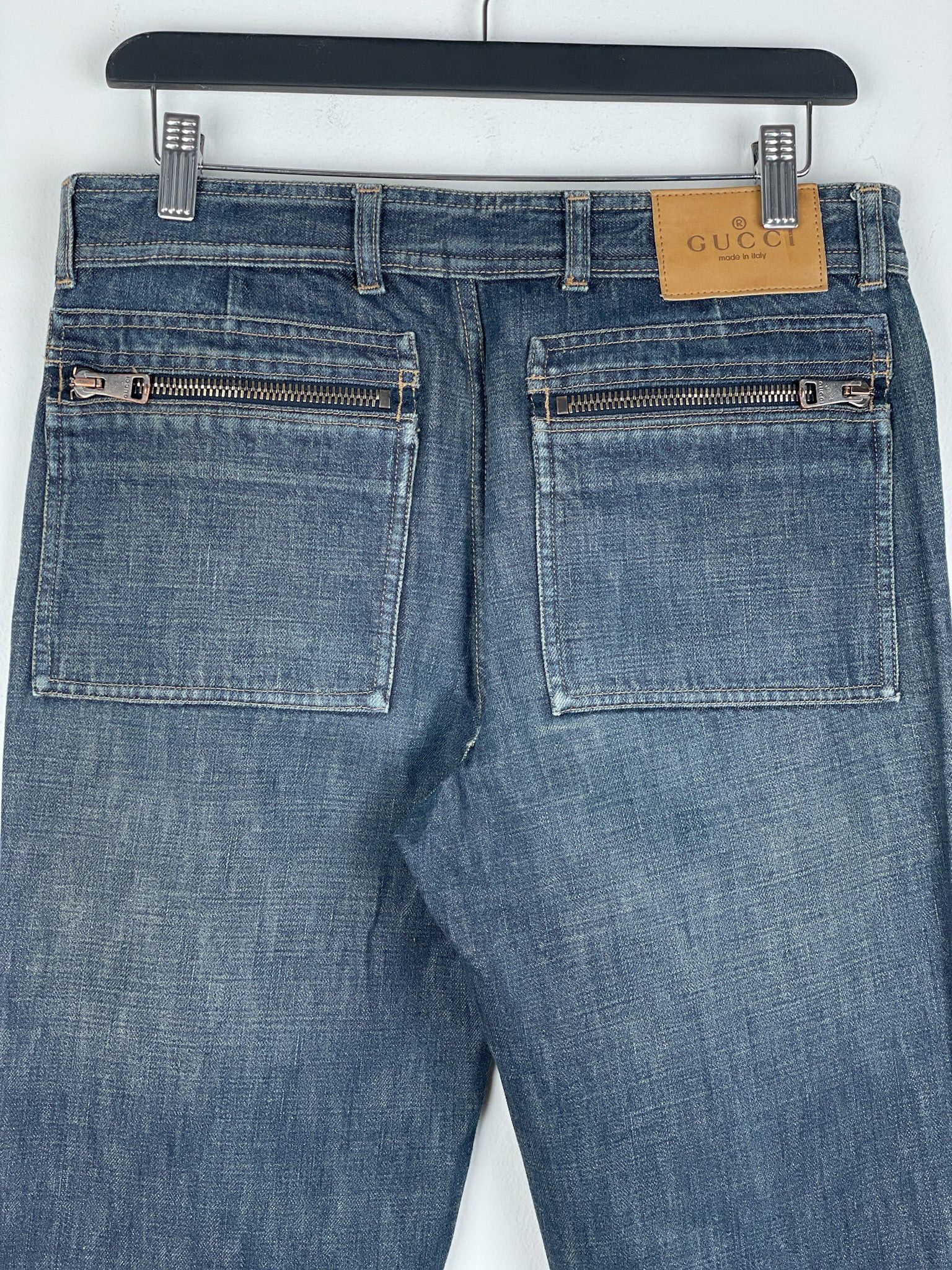 Gucci by Tom Ford SS02 Flared Sanded Bootcut Denim Jeans Size 32" / US 10 / IT 46 - 7 Thumbnail