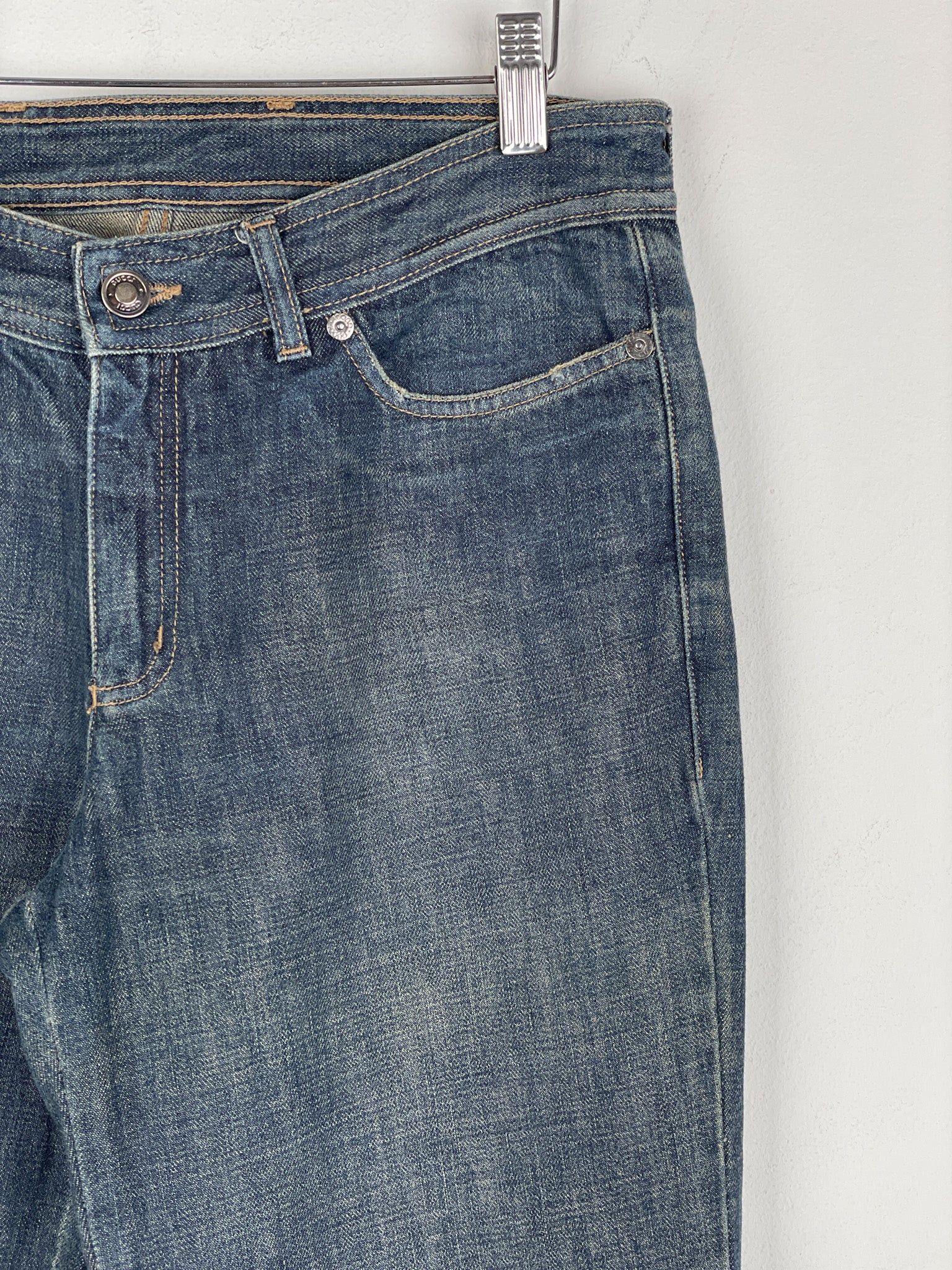 Gucci by Tom Ford SS02 Flared Sanded Bootcut Denim Jeans Size 32" / US 10 / IT 46 - 5 Thumbnail