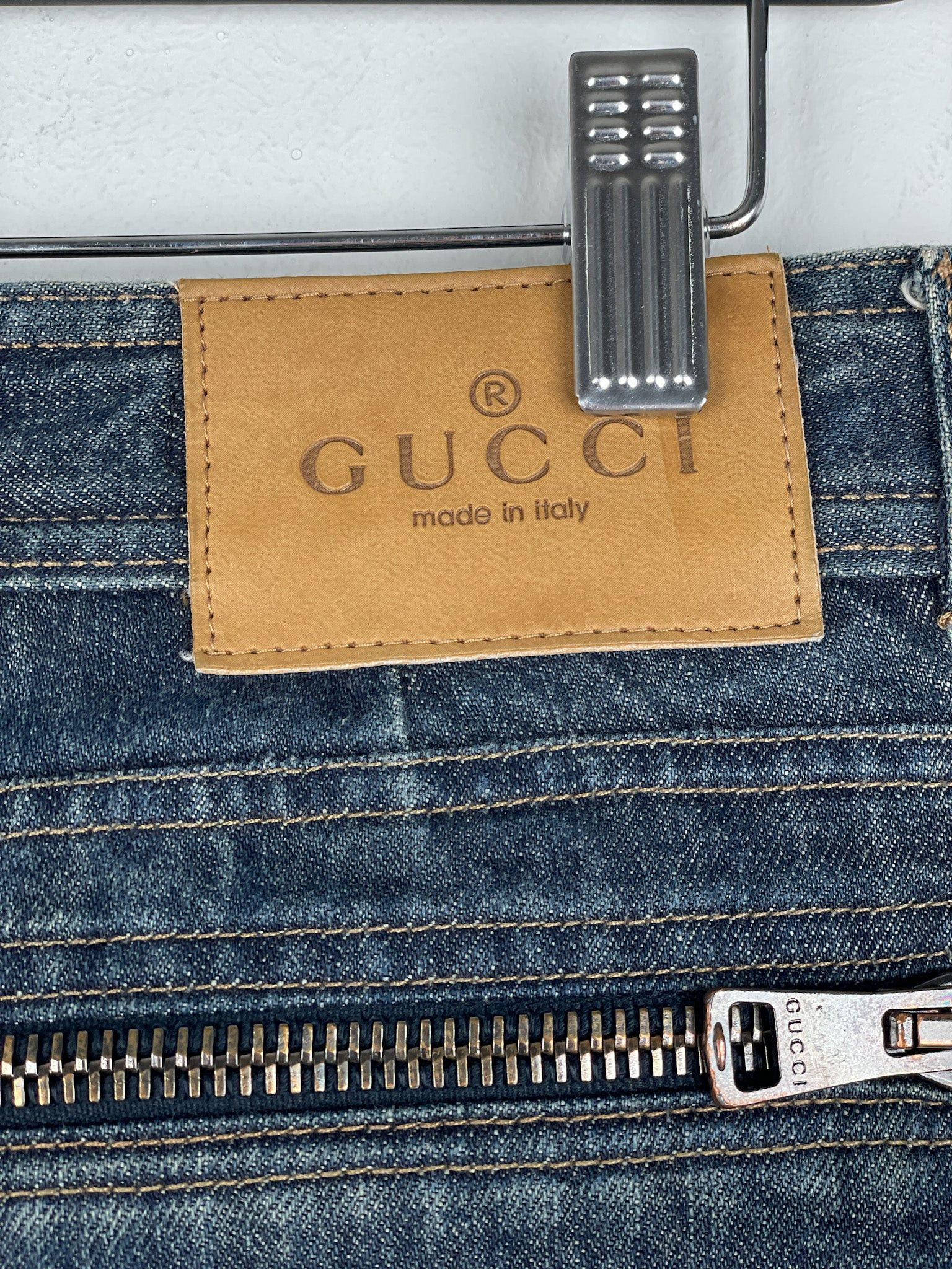 Gucci by Tom Ford SS02 Flared Sanded Bootcut Denim Jeans Size 32" / US 10 / IT 46 - 11 Thumbnail