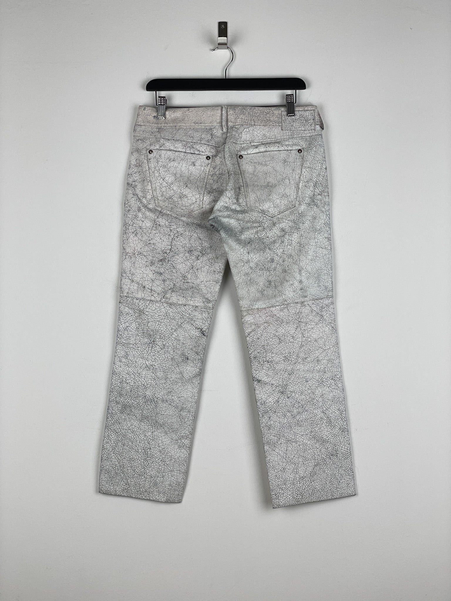 Maison Margiela AW16 Cracked White Paint Leather Pants Size US 30 / EU 46 - 2 Thumbnail