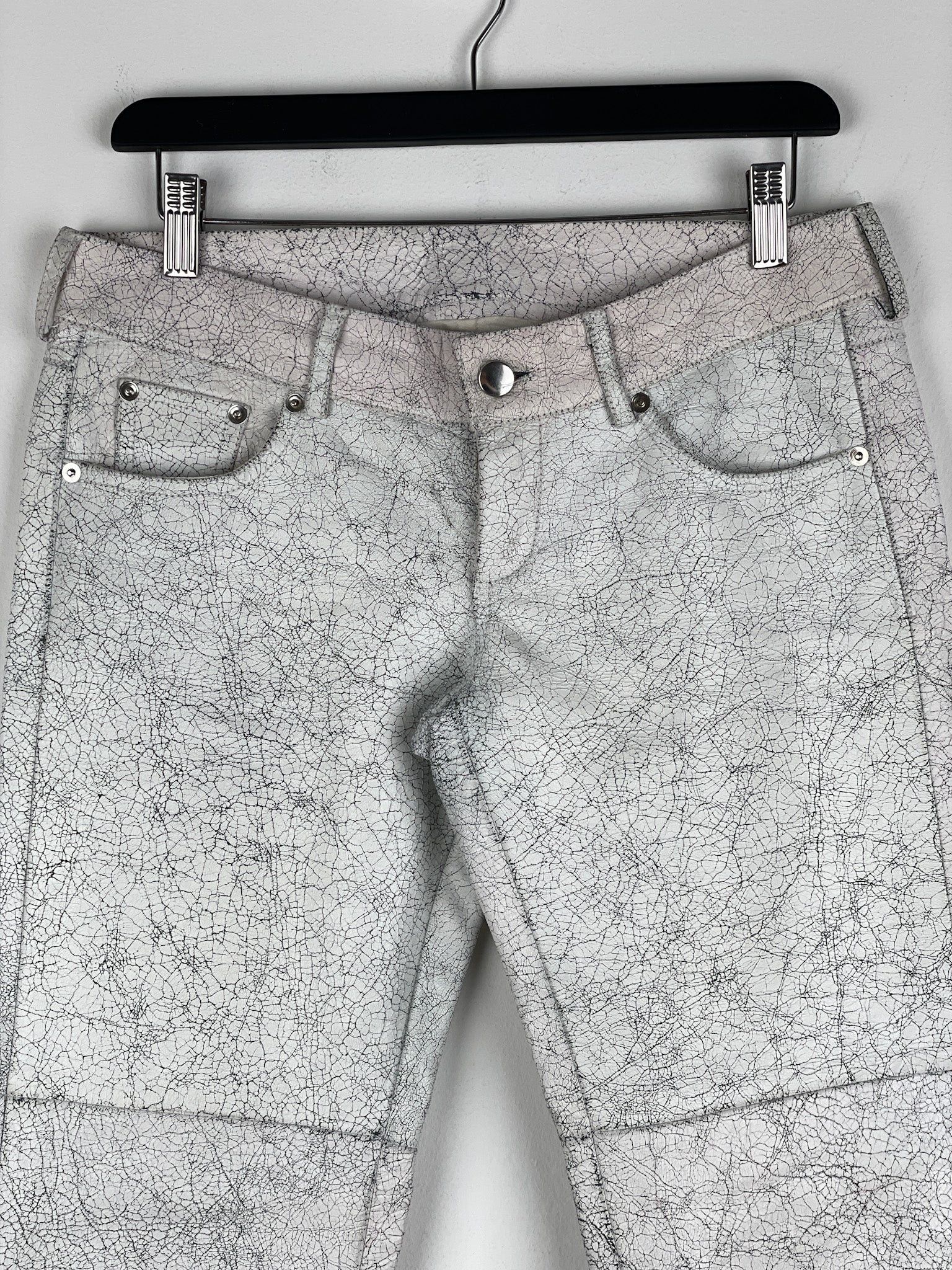 Maison Margiela AW16 Cracked White Paint Leather Pants Size US 30 / EU 46 - 3 Thumbnail