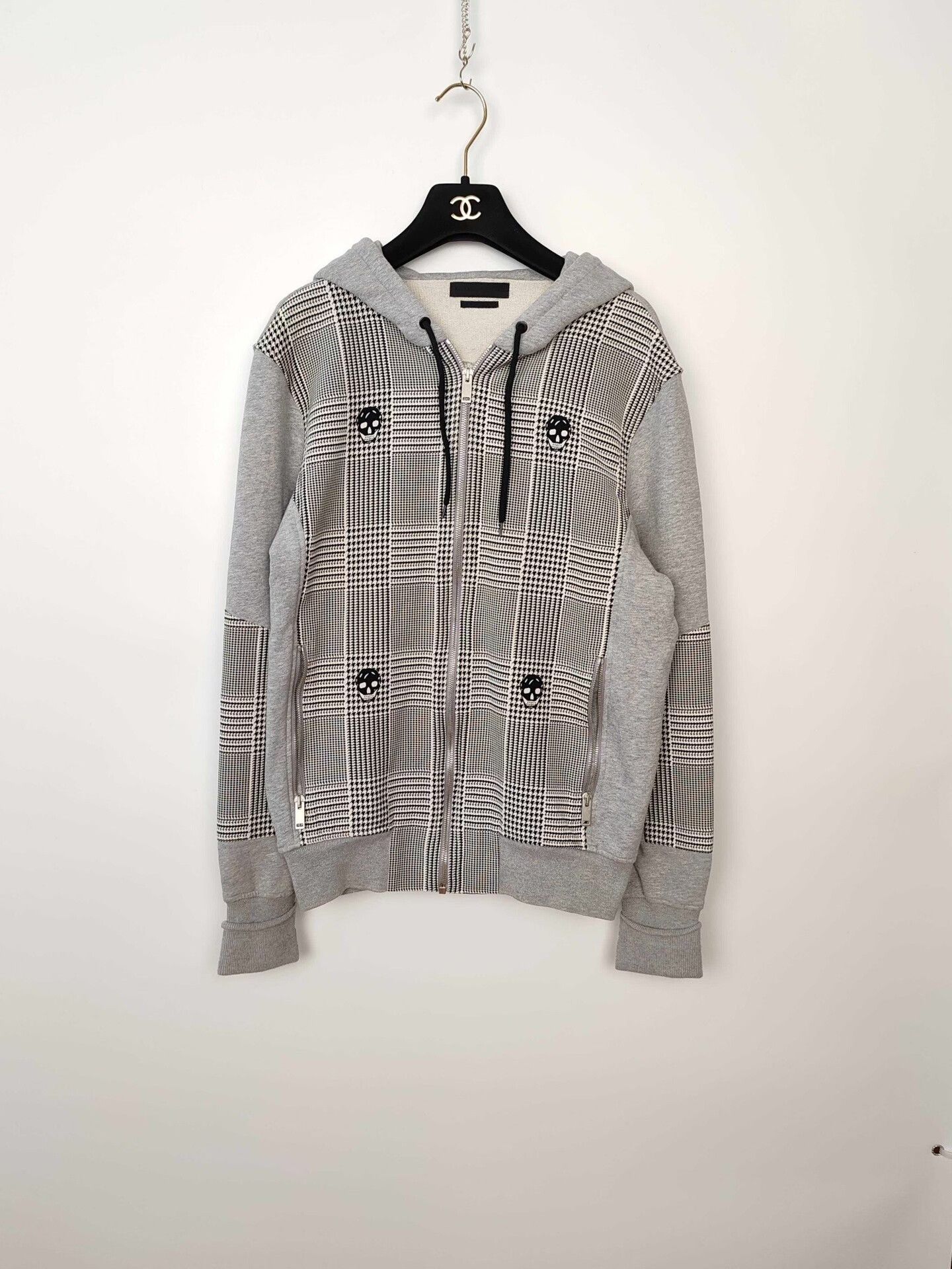 Alexander McQueen Alexander McQueen Skull Houndstooth Zip Hoodie Size M Size US M / EU 48-50 / 2 - 2 Thumbnail