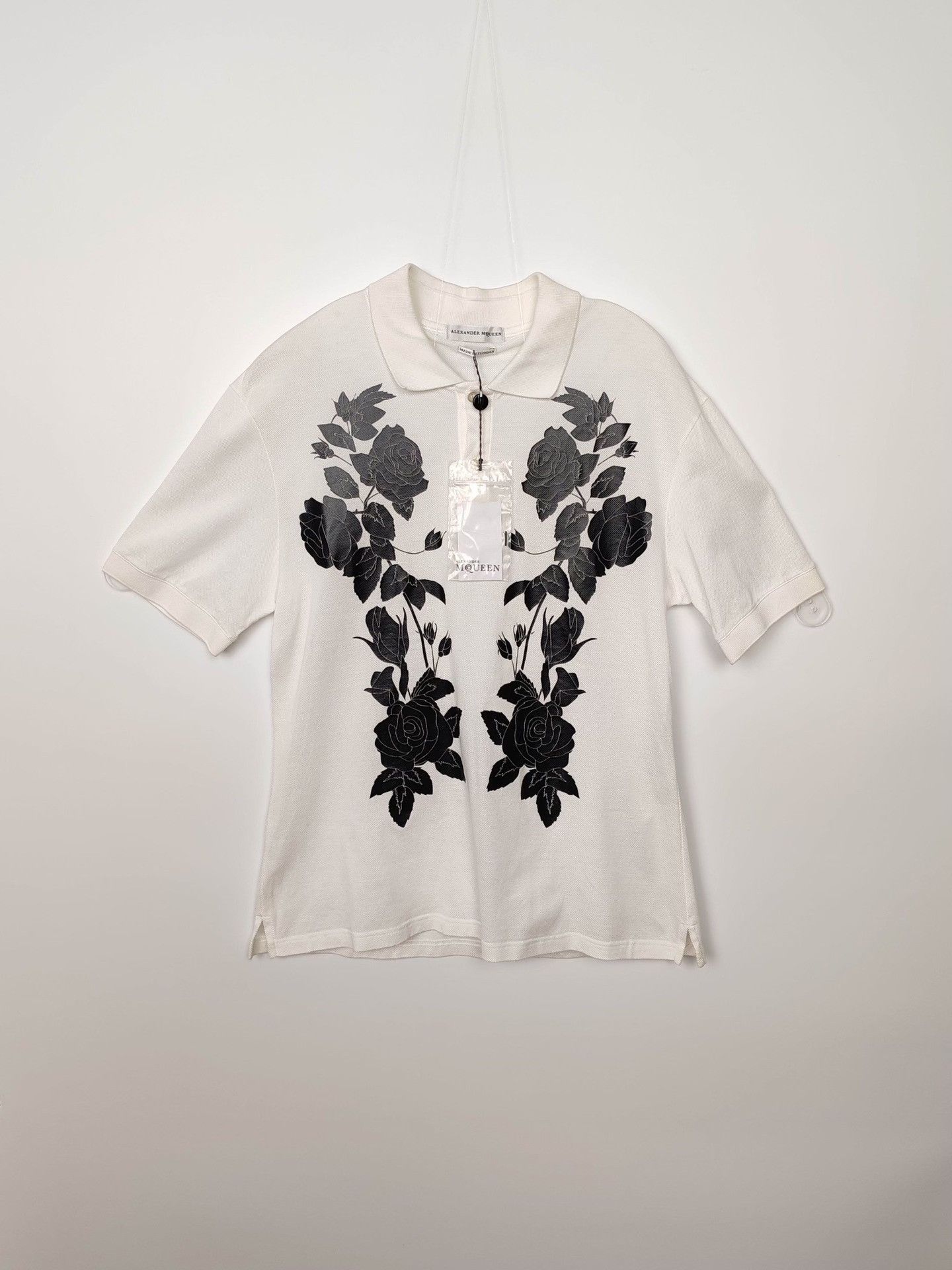 Alexander McQueen Alexander McQueen Rose Print Polo Shirt Size M Size US M / EU 48-50 / 2 - 2 Thumbnail