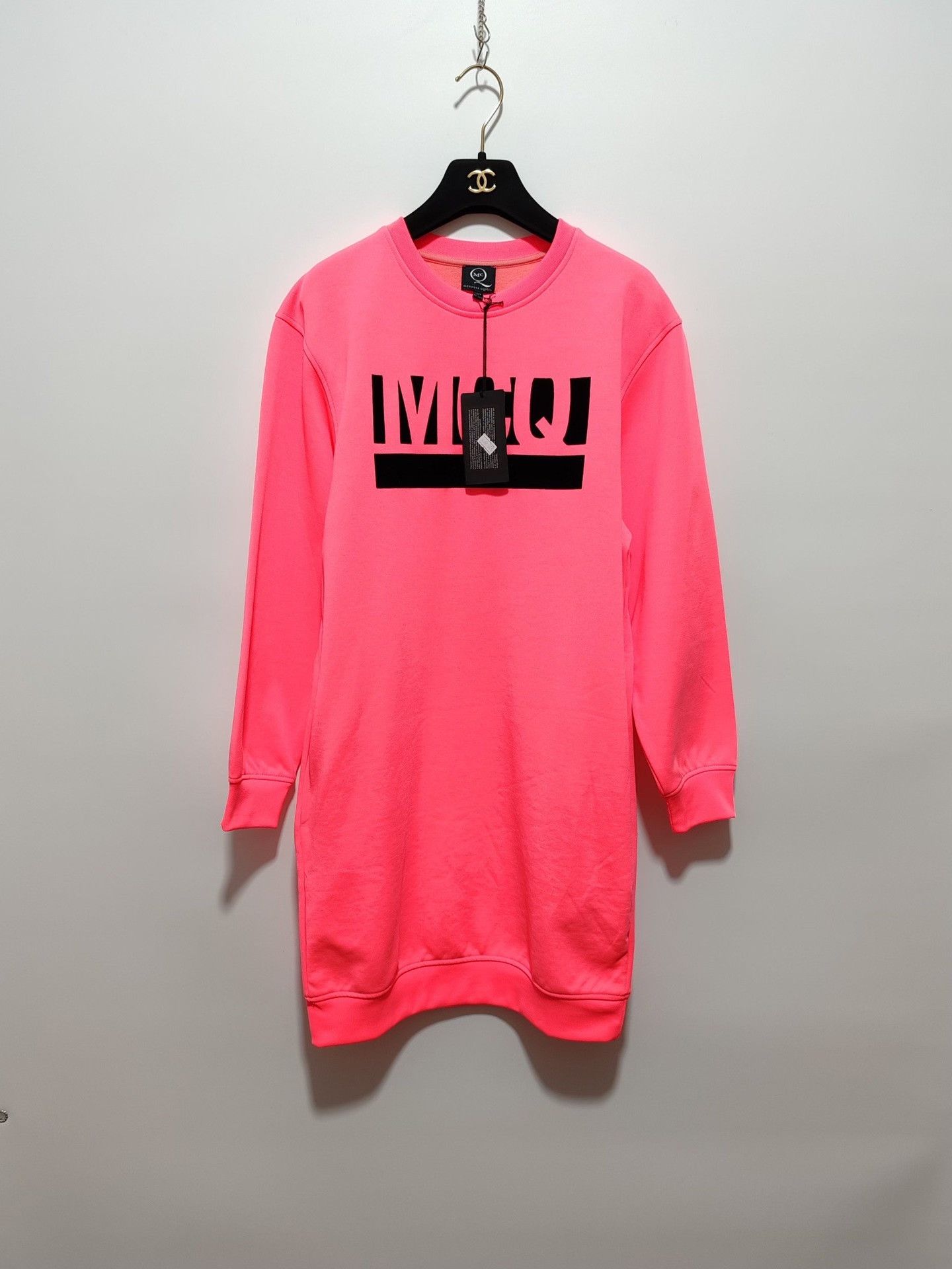 Alexander McQueen Alexander McQueen Pink Logo Sweatshirt Dress Size XS Size XS / US 0-2 / IT 36-38 - 2 Thumbnail