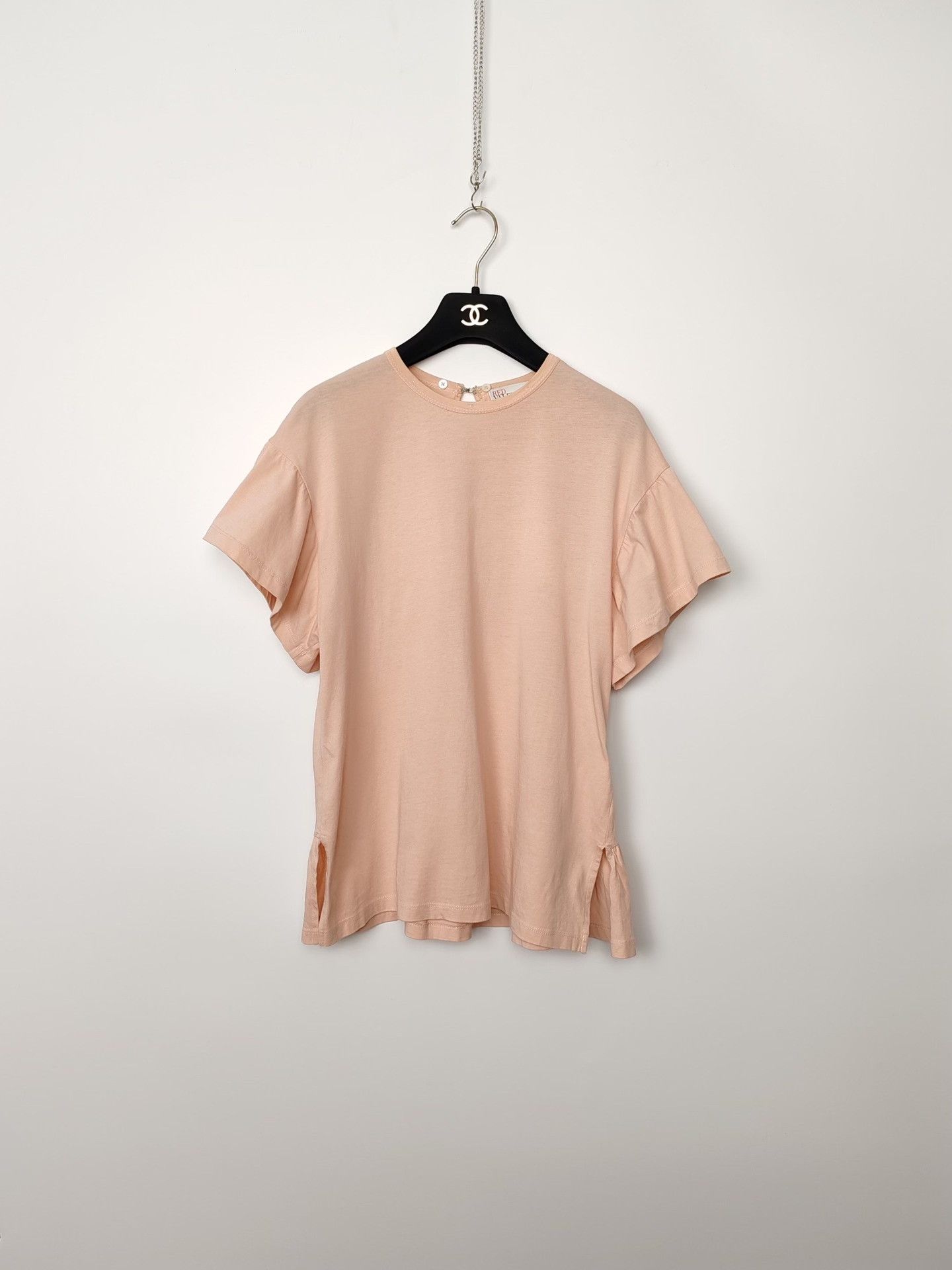 RED Valentino RED Valentino Ruffled Trim Cotton T-Shirt Size S Size S / US 4 / IT 40 - 2 Thumbnail