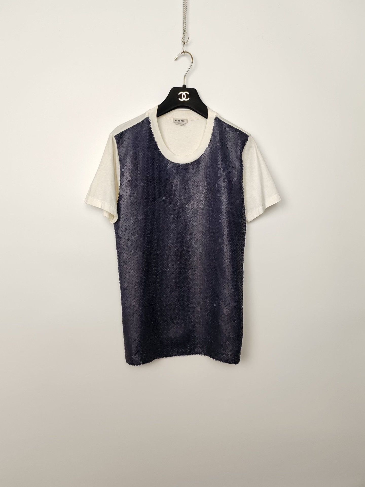 Miu Miu Miu Miu Sequined Short Sleeve T-Shirt Size S Size S / US 4 / IT 40 - 2 Thumbnail