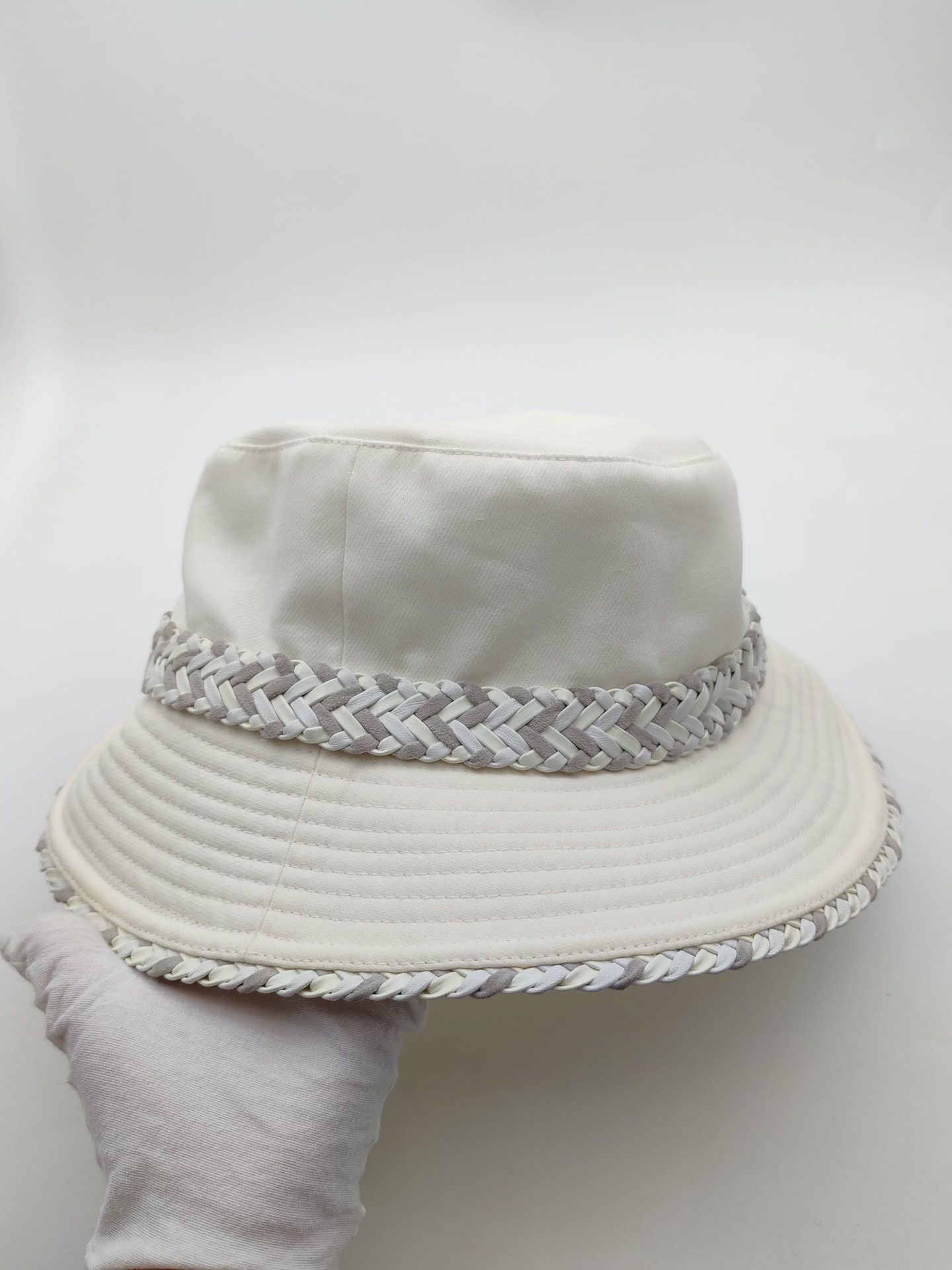 Hermes Hermes Braided Leather Trim Bucket Hat Size 57 Size ONE SIZE - 5 Thumbnail