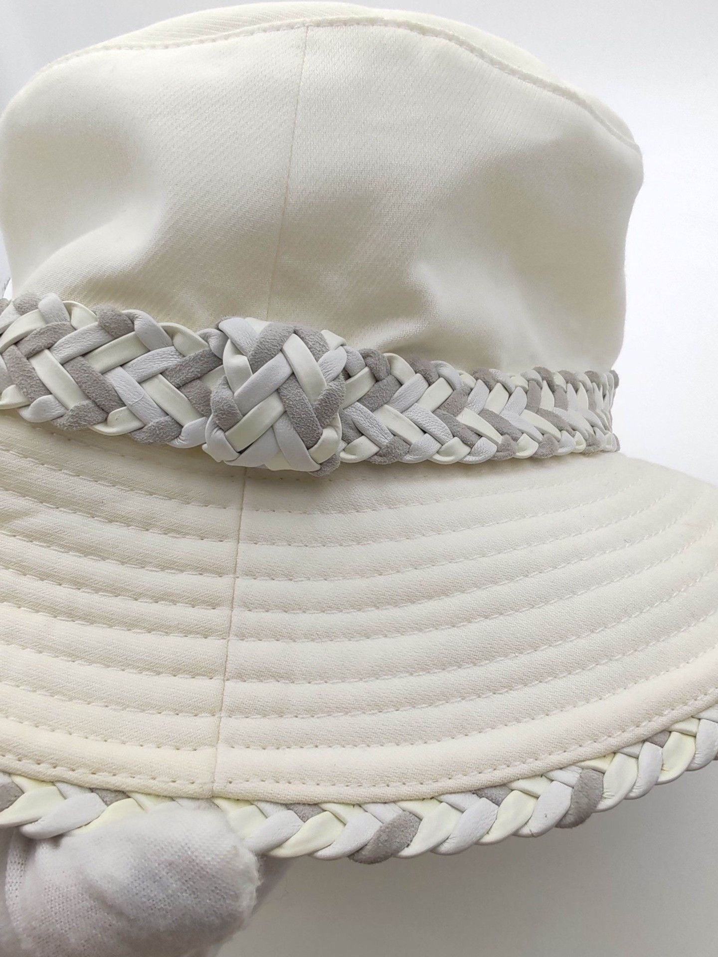 Hermes Hermes Braided Leather Trim Bucket Hat Size 57 Size ONE SIZE - 3 Thumbnail