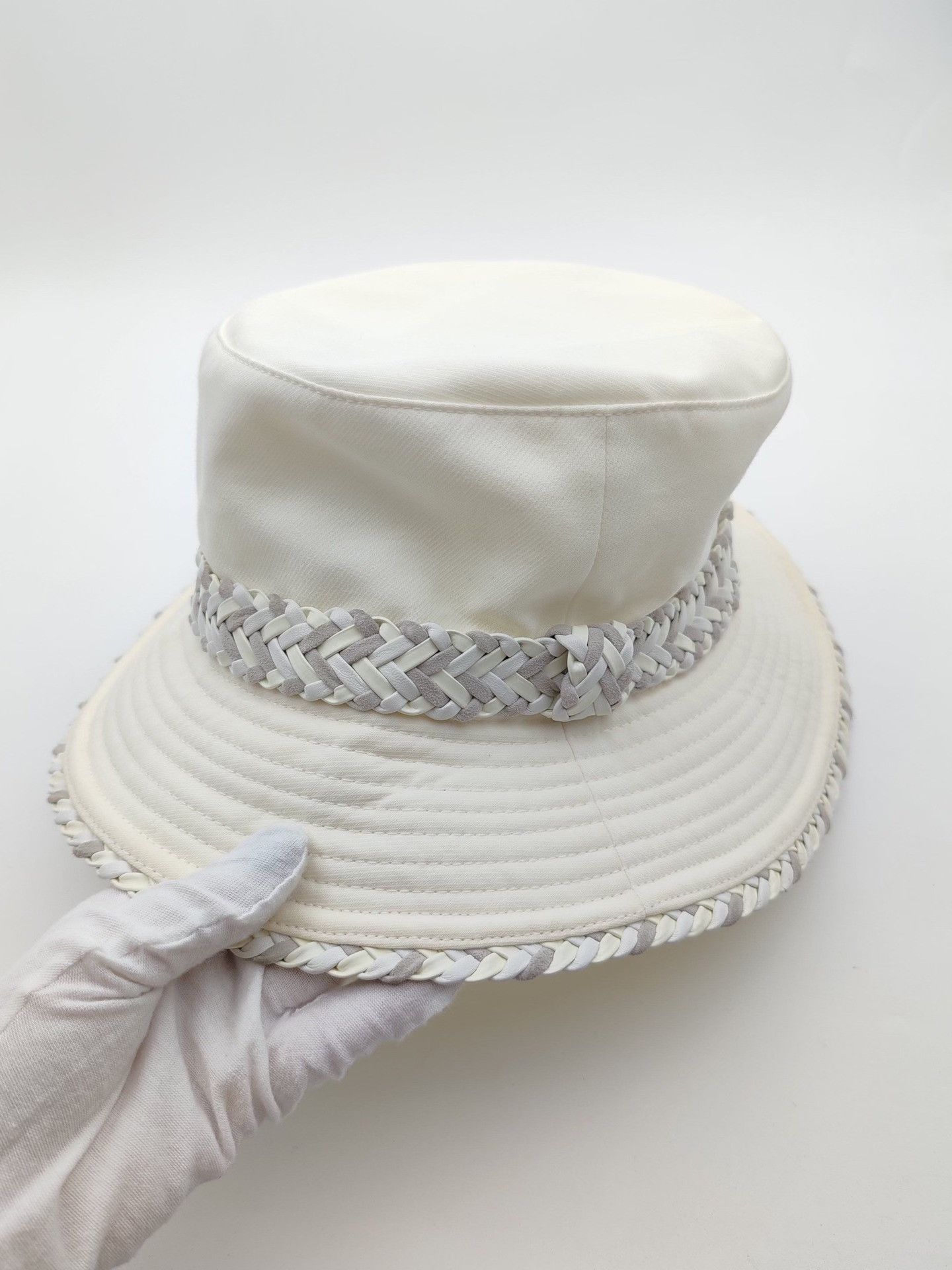 Hermes Hermes Braided Leather Trim Bucket Hat Size 57 Size ONE SIZE - 2 Thumbnail