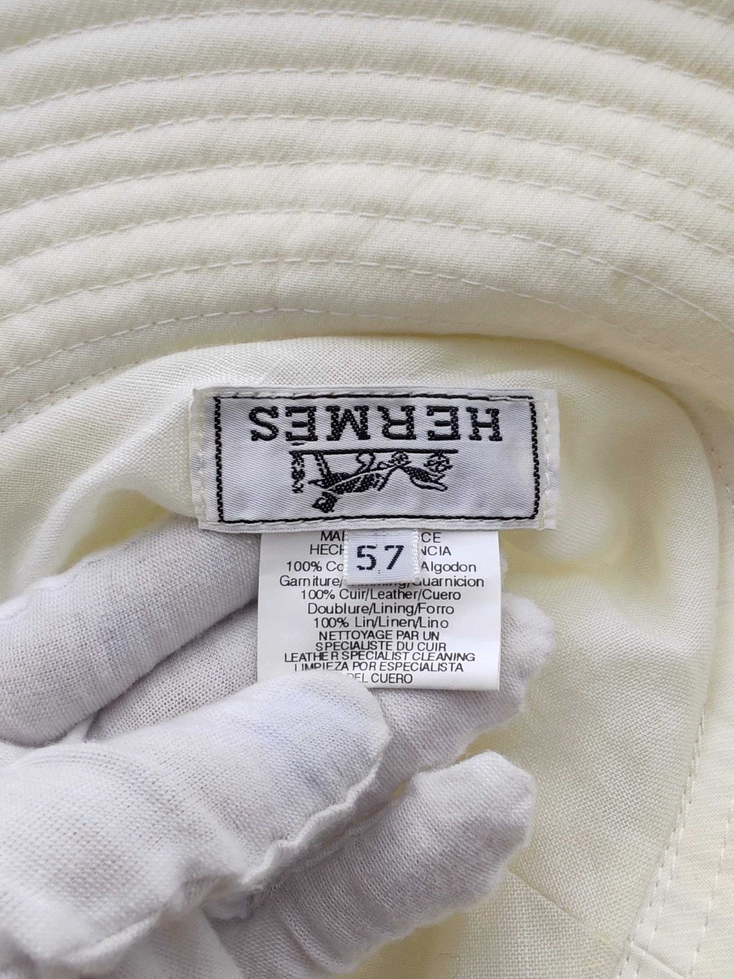 Hermes Hermes Braided Leather Trim Bucket Hat Size 57 Size ONE SIZE - 4 Thumbnail