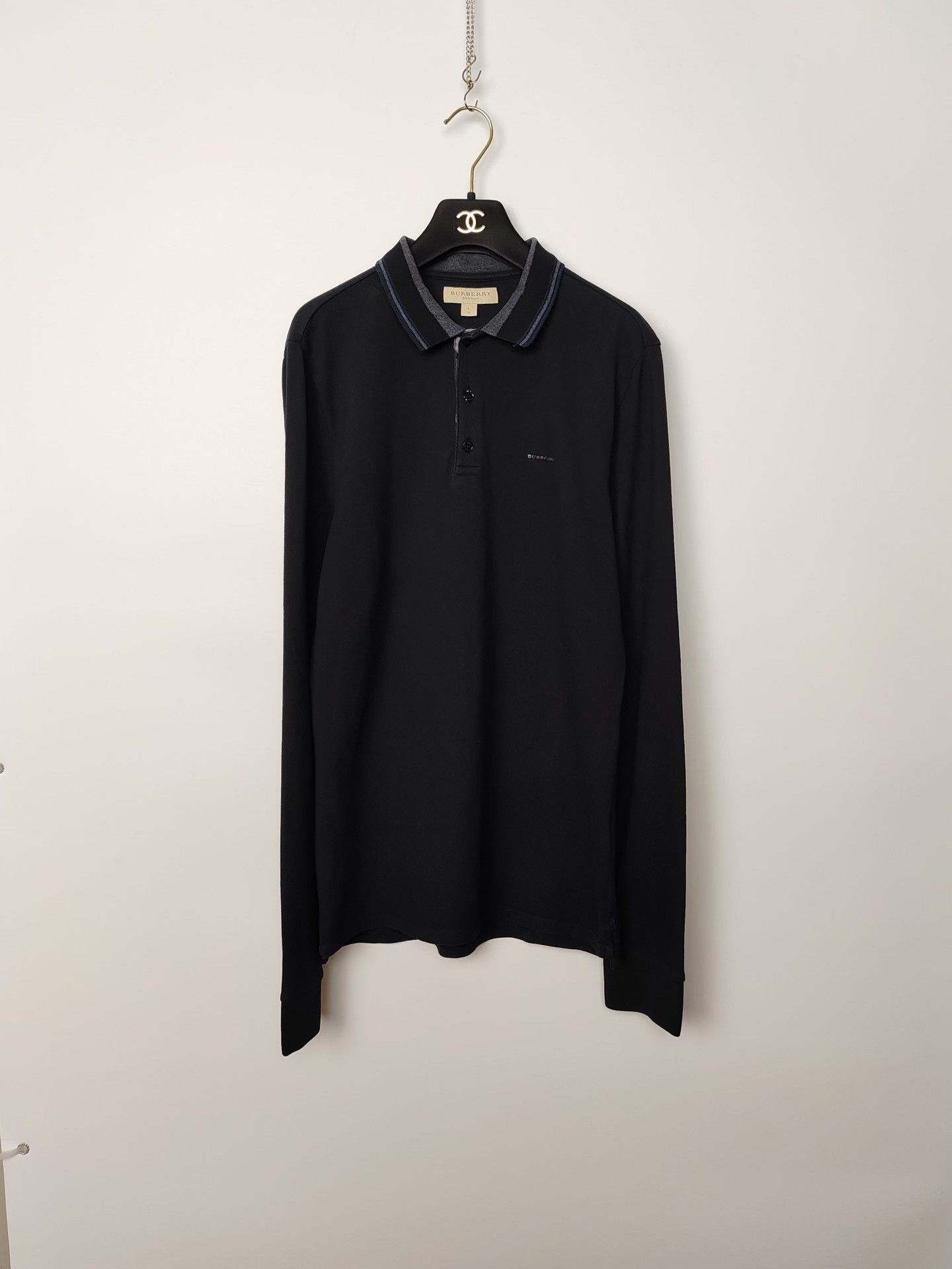 Burberry Burberry Logo Long Sleeve Polo Shirt Size L Size US L / EU 52-54 / 3 - 2 Thumbnail