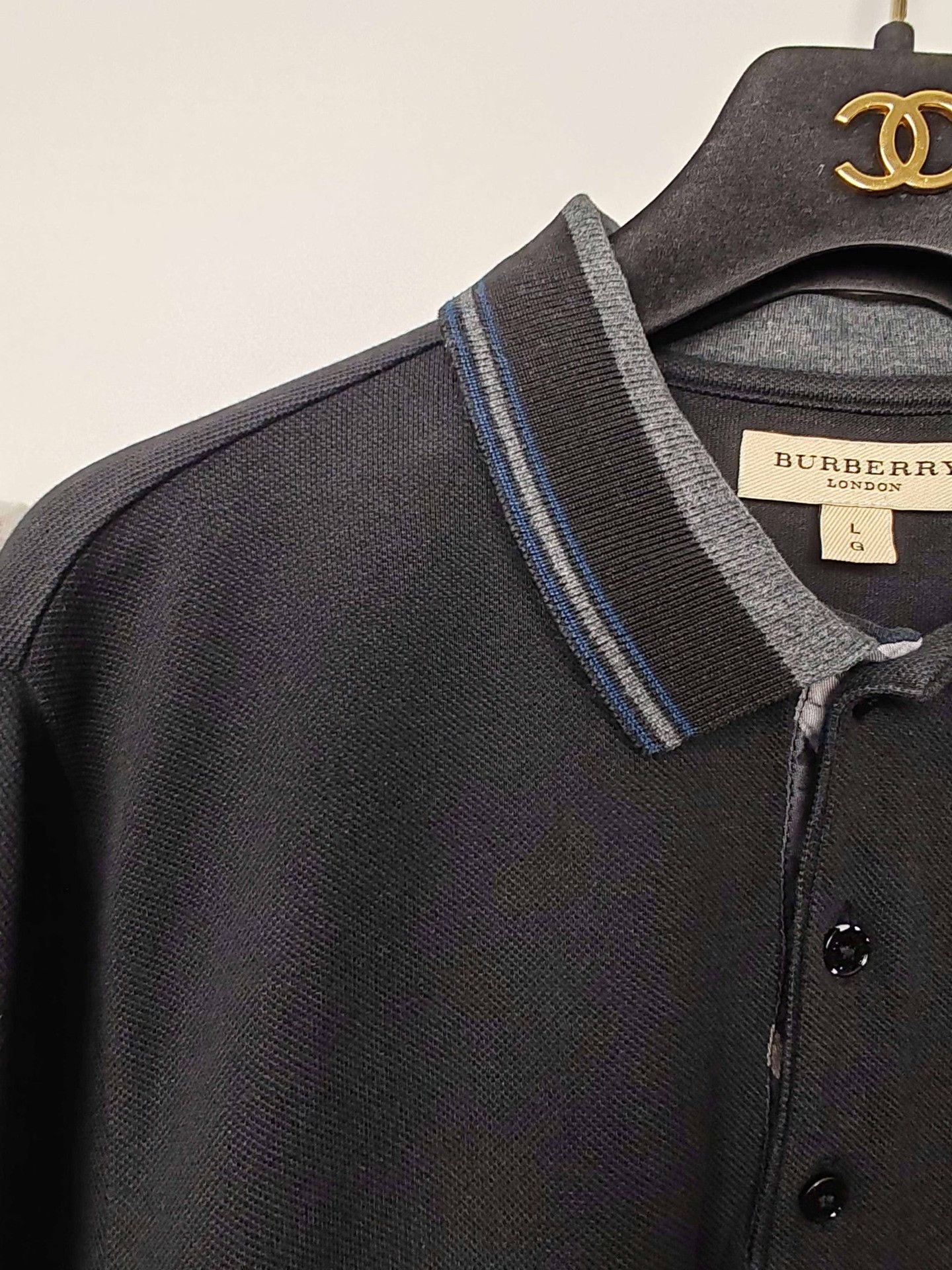 Burberry Burberry Logo Long Sleeve Polo Shirt Size L Size US L / EU 52-54 / 3 - 5 Thumbnail