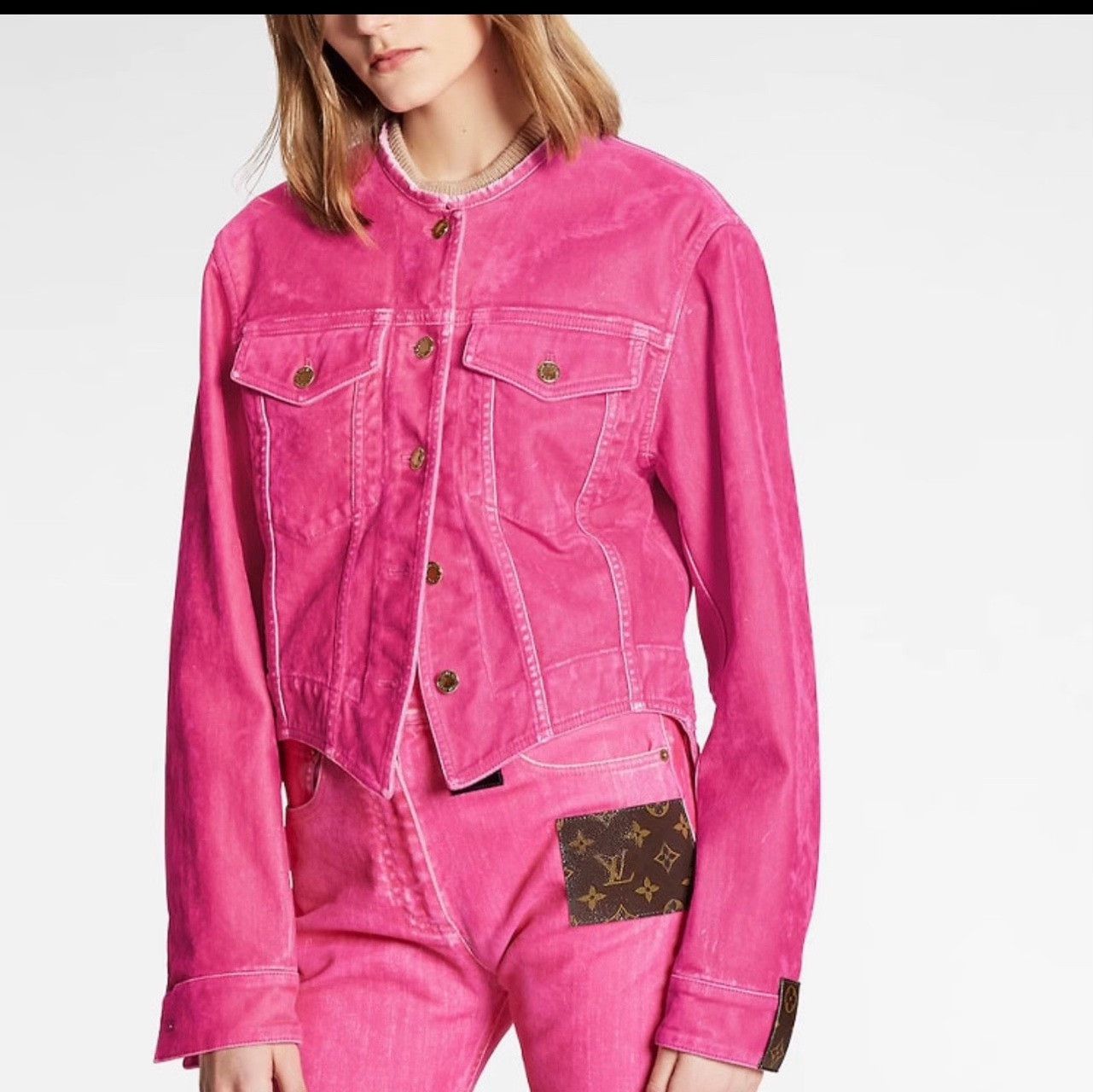 Louis Vuitton Louis Vuitton Pink Monogram Trim Jacket Size 40 Size M / US 6-8 / IT 42-44 - 10 Thumbnail
