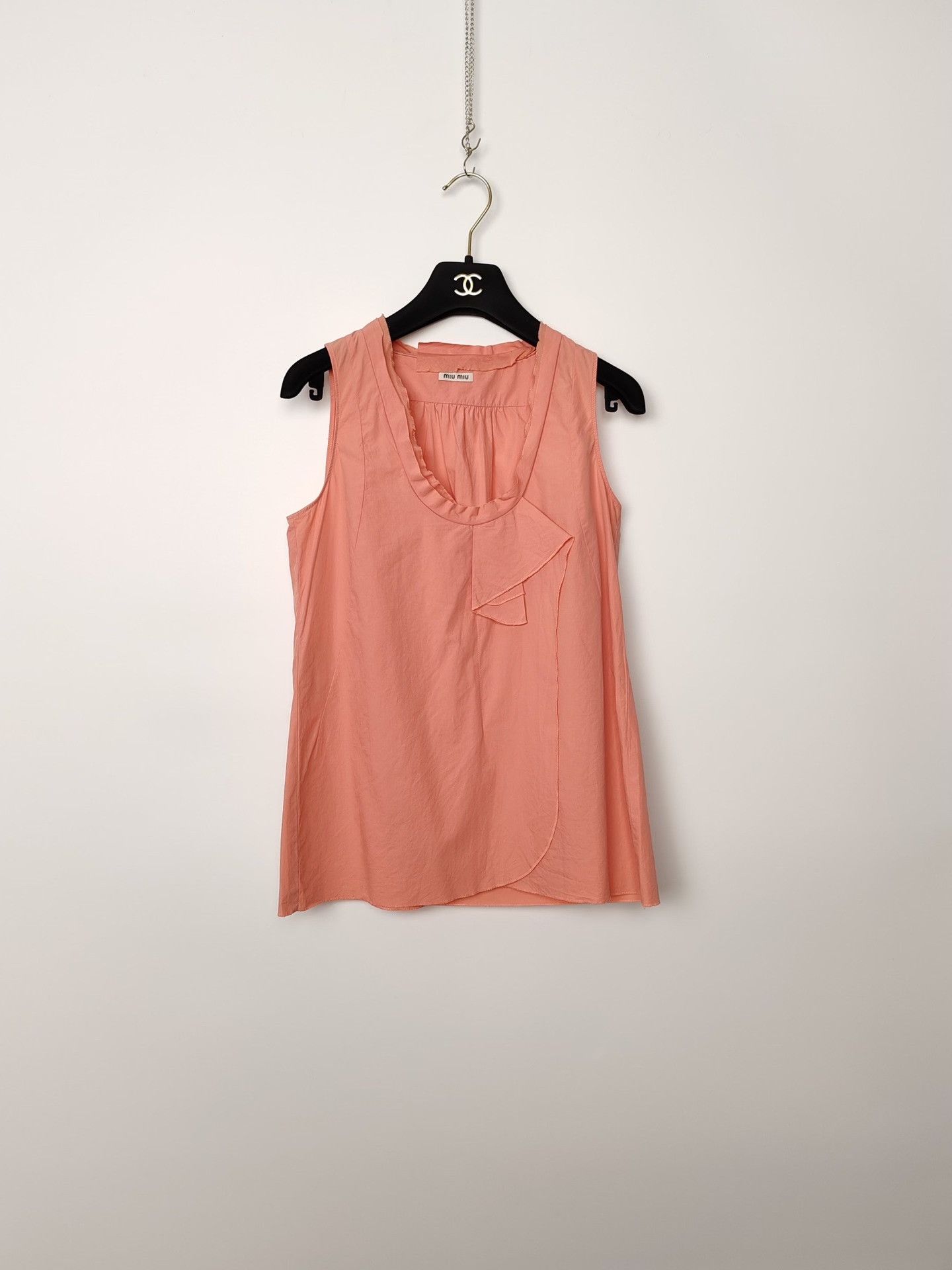 Miu Miu Miu Miu Pink Ruffle Sleeveless Blouse Size 38 Size XS / US 0-2 / IT 36-38 - 2 Thumbnail