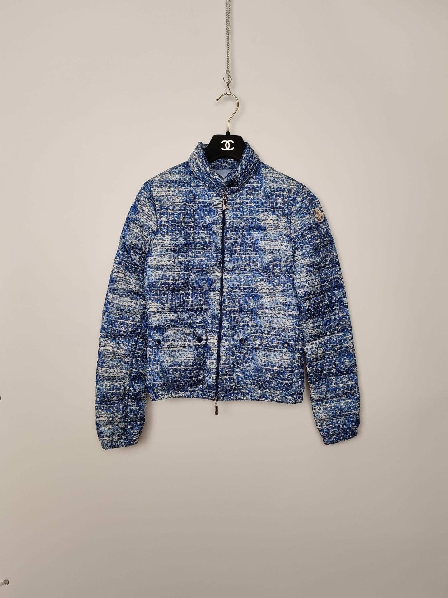 Moncler Moncler Blue Tweed Textured Puffer Jacket Size 00 Size XS / US 0-2 / IT 36-38 - 2 Thumbnail