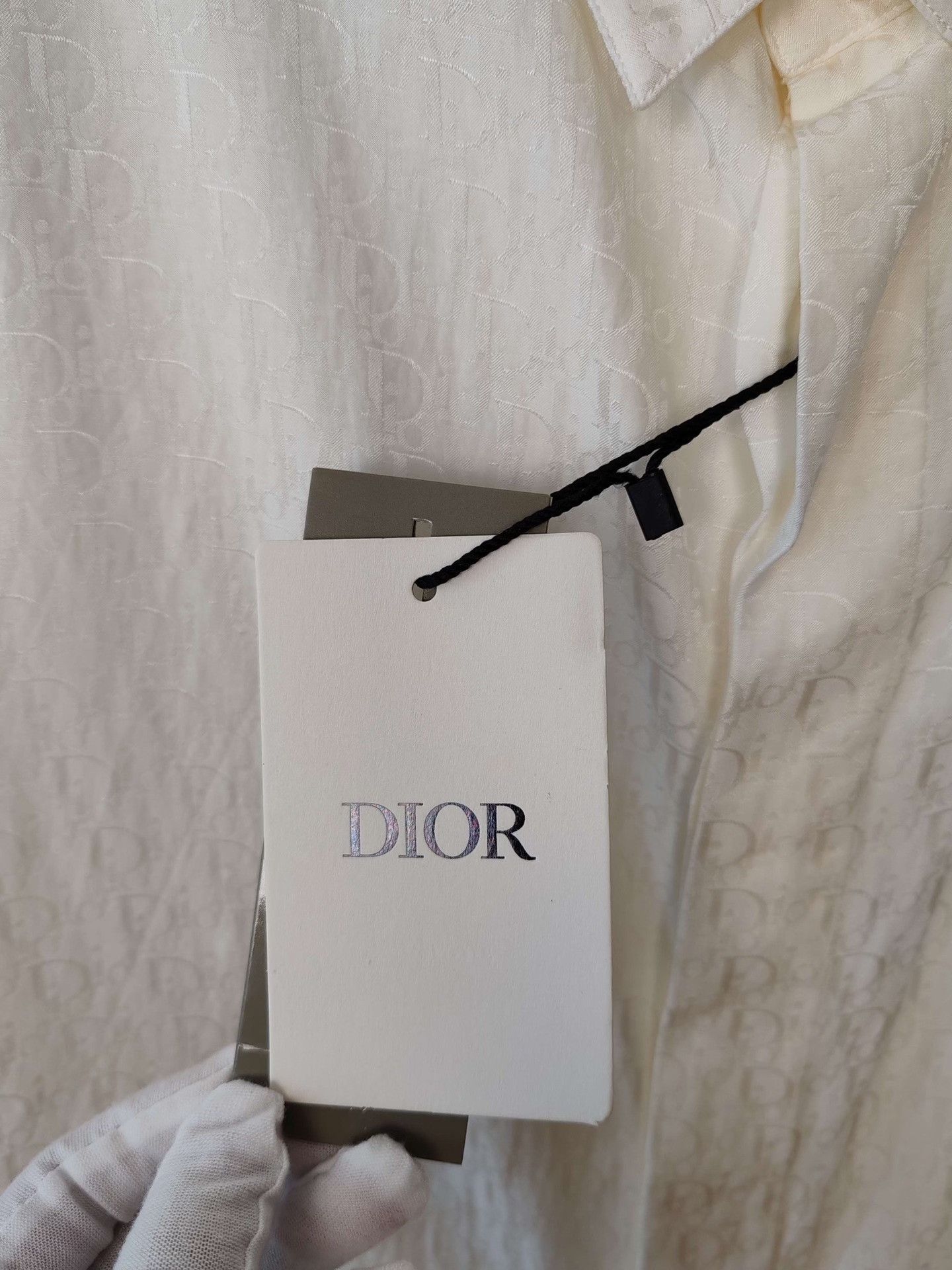 Dior Dior Oblique Silk Cotton Short Sleeve Shirt Size L Size US L / EU 52-54 / 3 - 5 Thumbnail