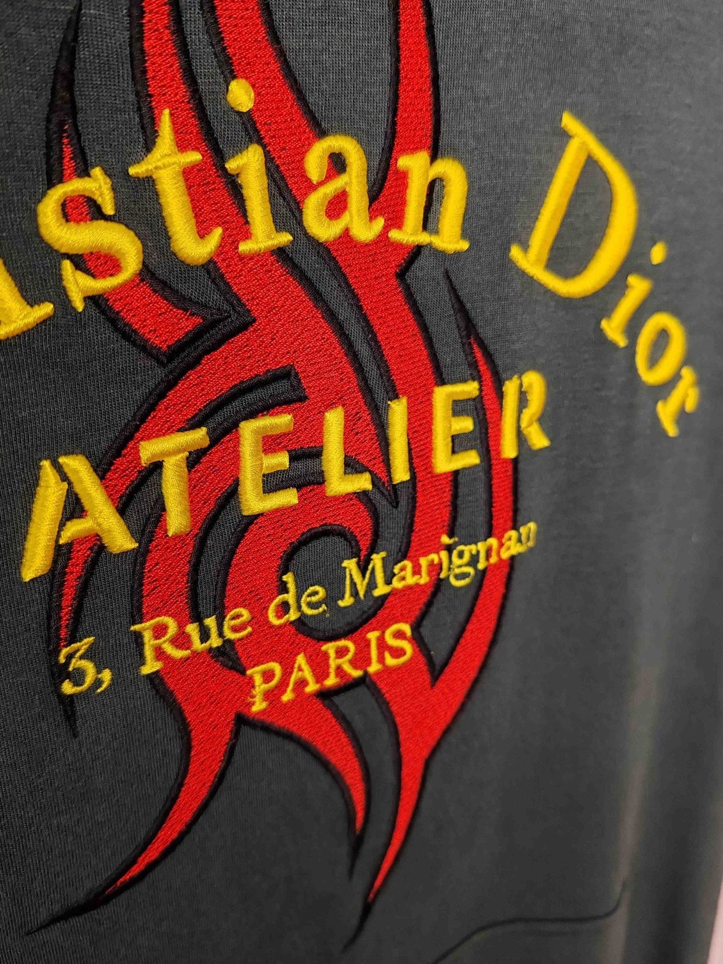 Dior Dior Atelier Flame Embroidery Short Sleeve Sweatshirt Size L Size US L / EU 52-54 / 3 - 5 Thumbnail