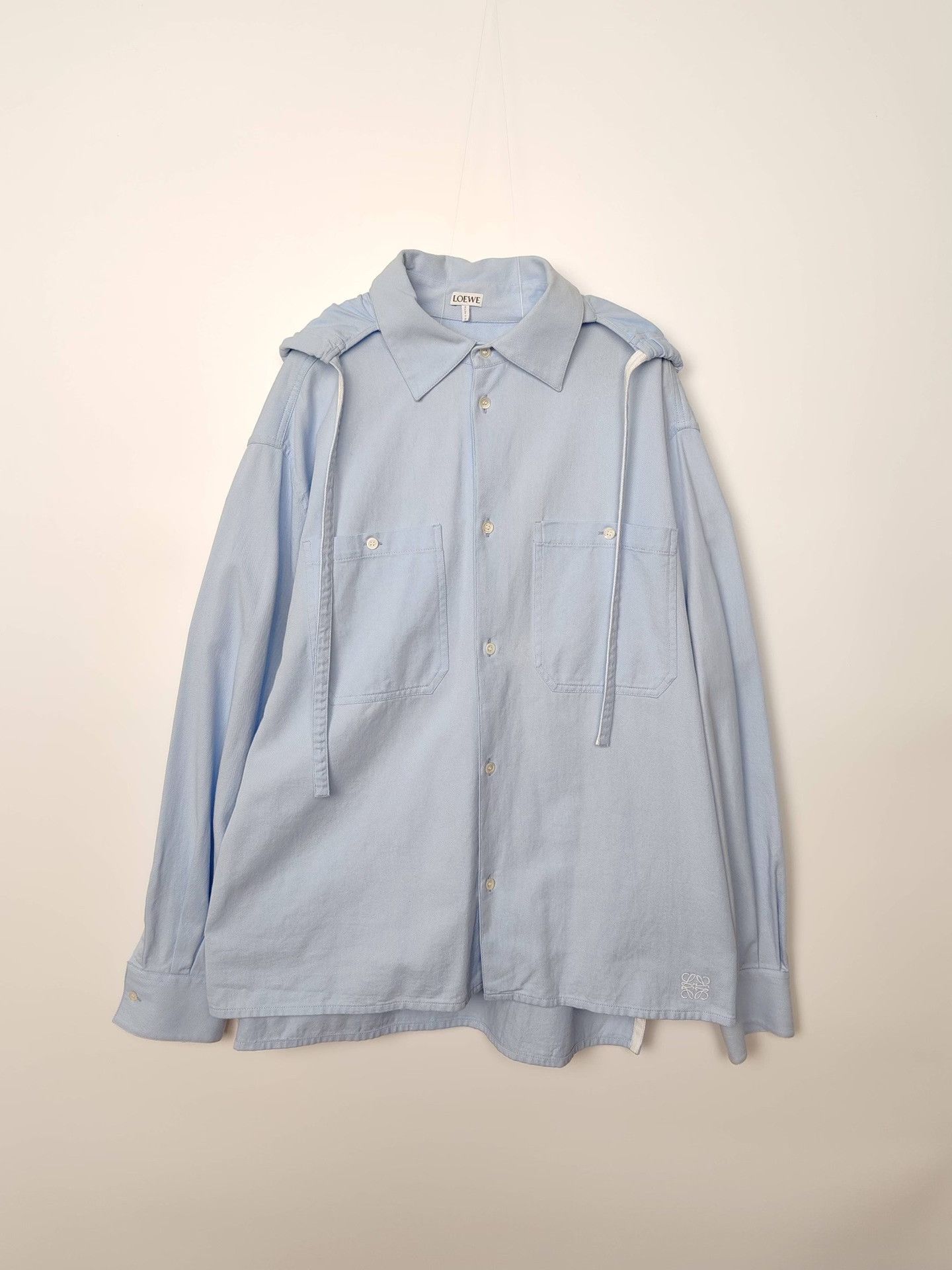 Loewe Loewe Embroidered Anagram Hooded Shirt Jacket Size 52 Size US L / EU 52-54 / 3 - 2 Thumbnail