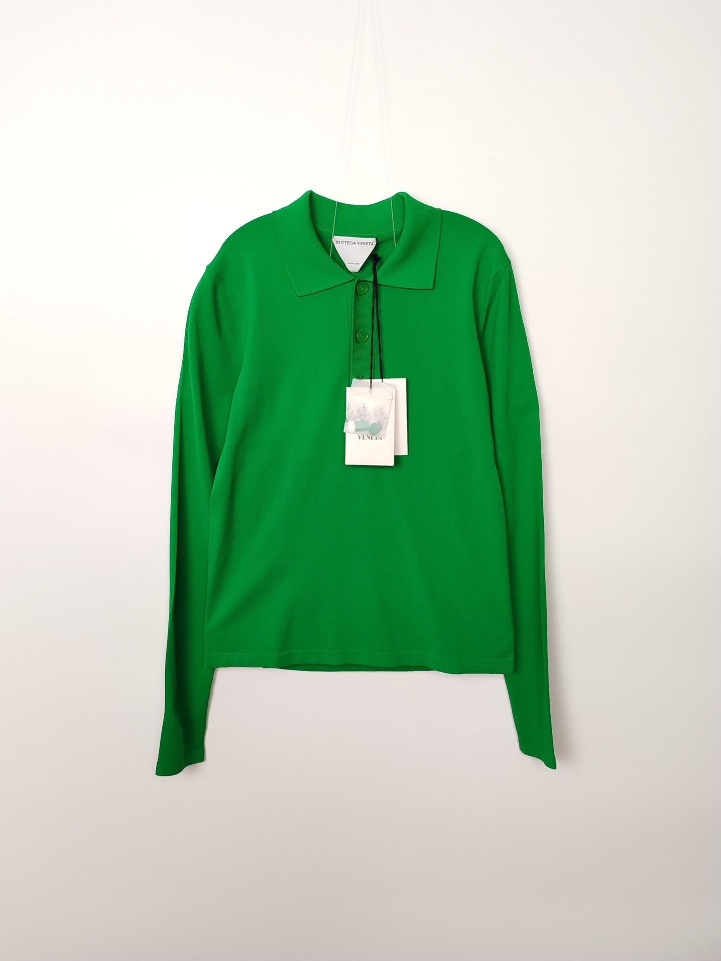 Bottega Veneta Bottega Veneta Green Viscose Polo Size XS Size XS / US 0-2 / IT 36-38 - 2 Thumbnail