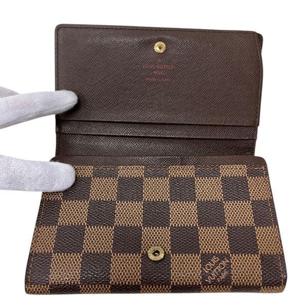 Louis Vuitton Louis Vuitton Louis Vuitton Portefeuille Porte Monnaie Billets Tresor Damier Wallet Textile Short Wallet N61730 DUTY FREE for USA Size ONE SIZE - 3 Thumbnail