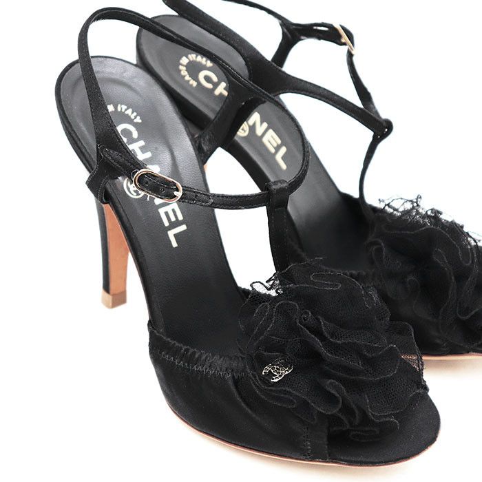 Chanel Chanel Chanel Silk Satin High Heel Sandals Leather Shoes DUTY FREE for USA Size ONE SIZE - 12 Thumbnail