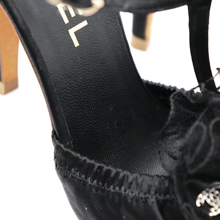 Chanel Chanel Chanel Silk Satin High Heel Sandals Leather Shoes DUTY FREE for USA Size ONE SIZE - 8 Thumbnail