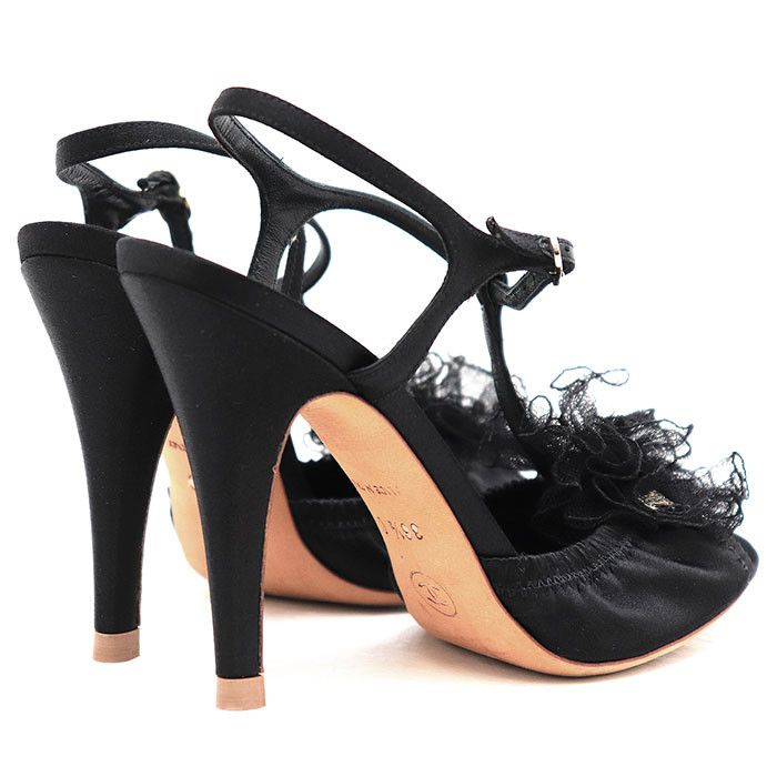 Chanel Chanel Chanel Silk Satin High Heel Sandals Leather Shoes DUTY FREE for USA Size ONE SIZE - 13 Thumbnail