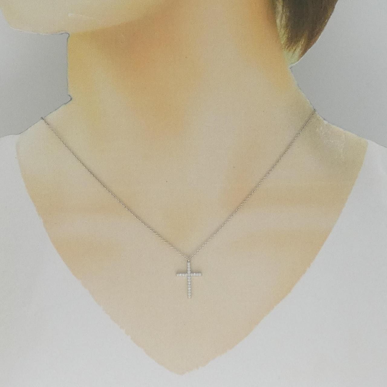 Tiffany & Co. Tiffany & Co. Tiffany Metro Cross Au750 White Gold Diamond Necklace Precious Metal Necklace DUTY FREE for USA Size ONE SIZE - 6 Thumbnail