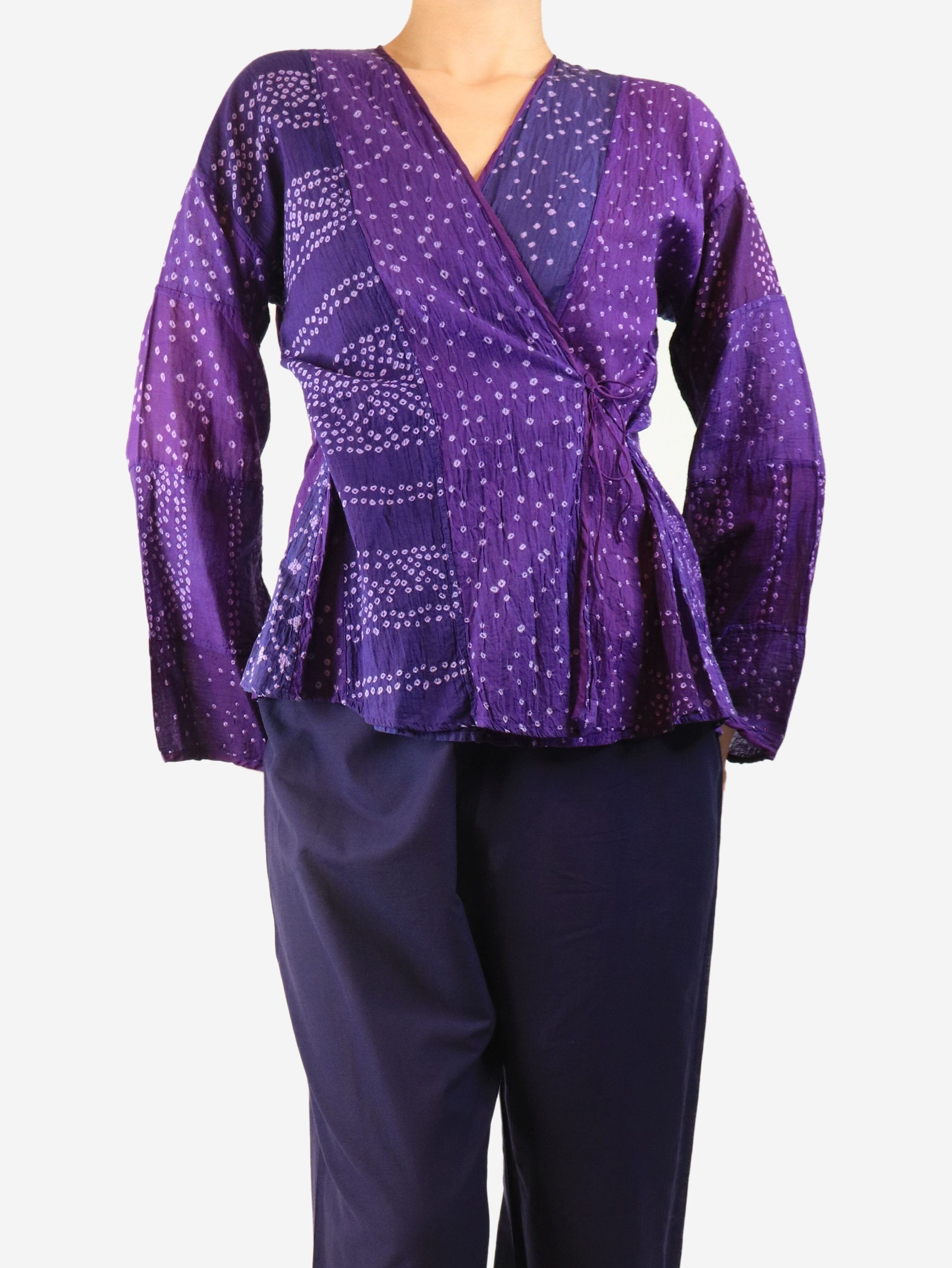 Other Purple patterned tie-front top - L Size L / US 10 / IT 46 - 4 Thumbnail