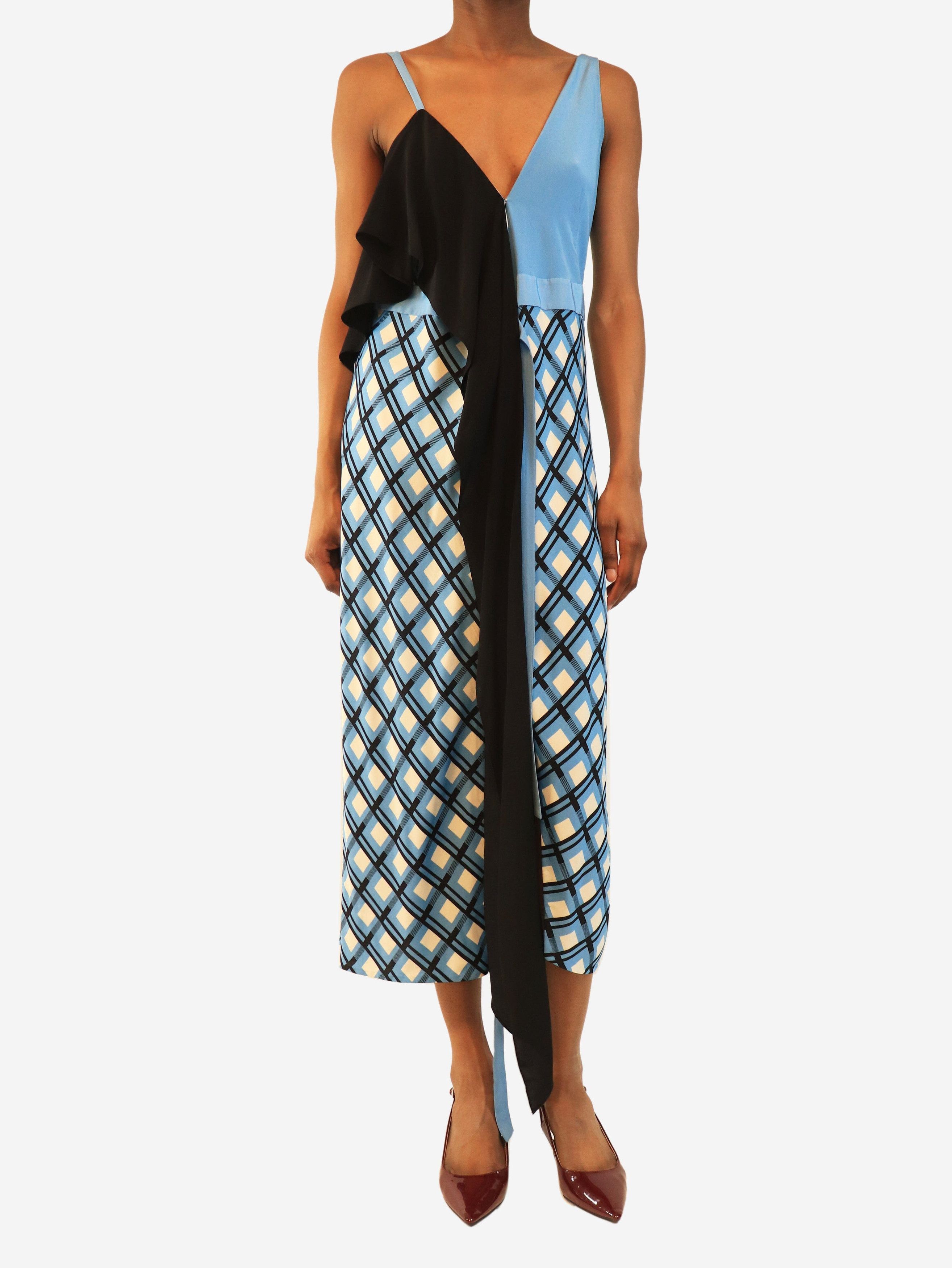 Other Black and blue draped wrap-dress - UK 6 Size XS / US 0-2 / IT 36-38 - 3 Thumbnail
