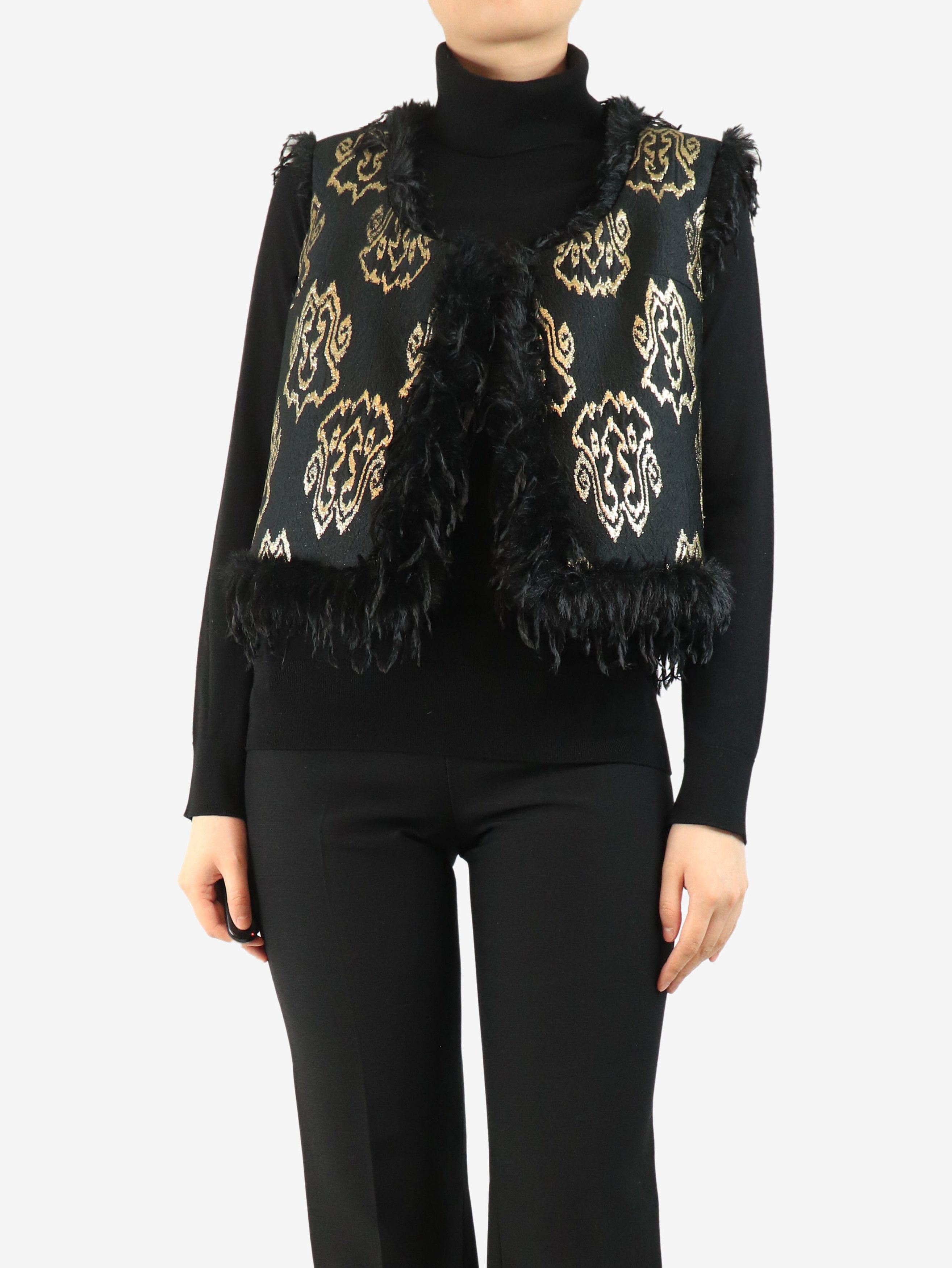 Giambattista Valli Black embroidered feather gilet - UK 10 Size M / US 6-8 / IT 42-44 - 3 Thumbnail