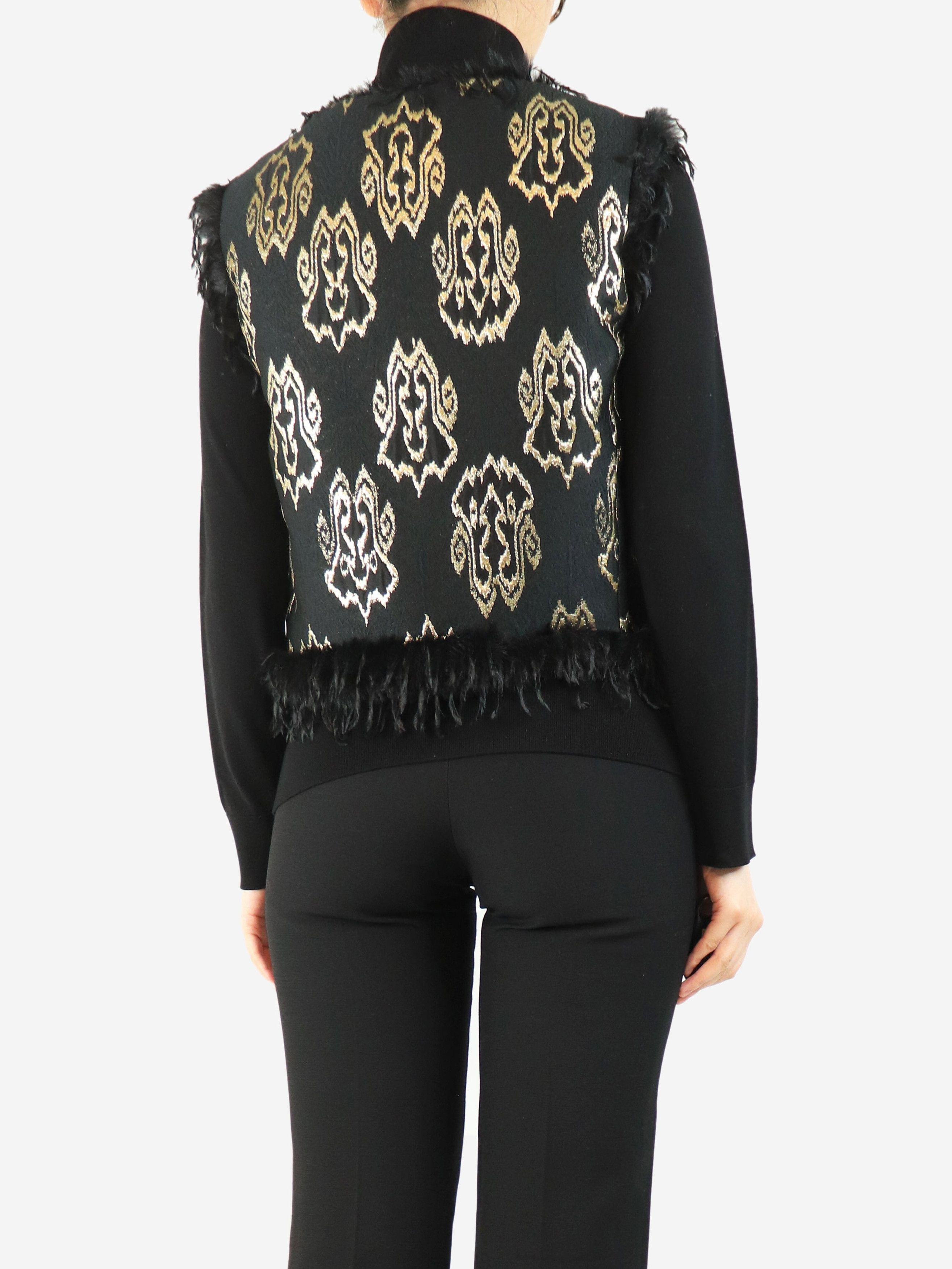Giambattista Valli Black embroidered feather gilet - UK 10 Size M / US 6-8 / IT 42-44 - 2 Thumbnail