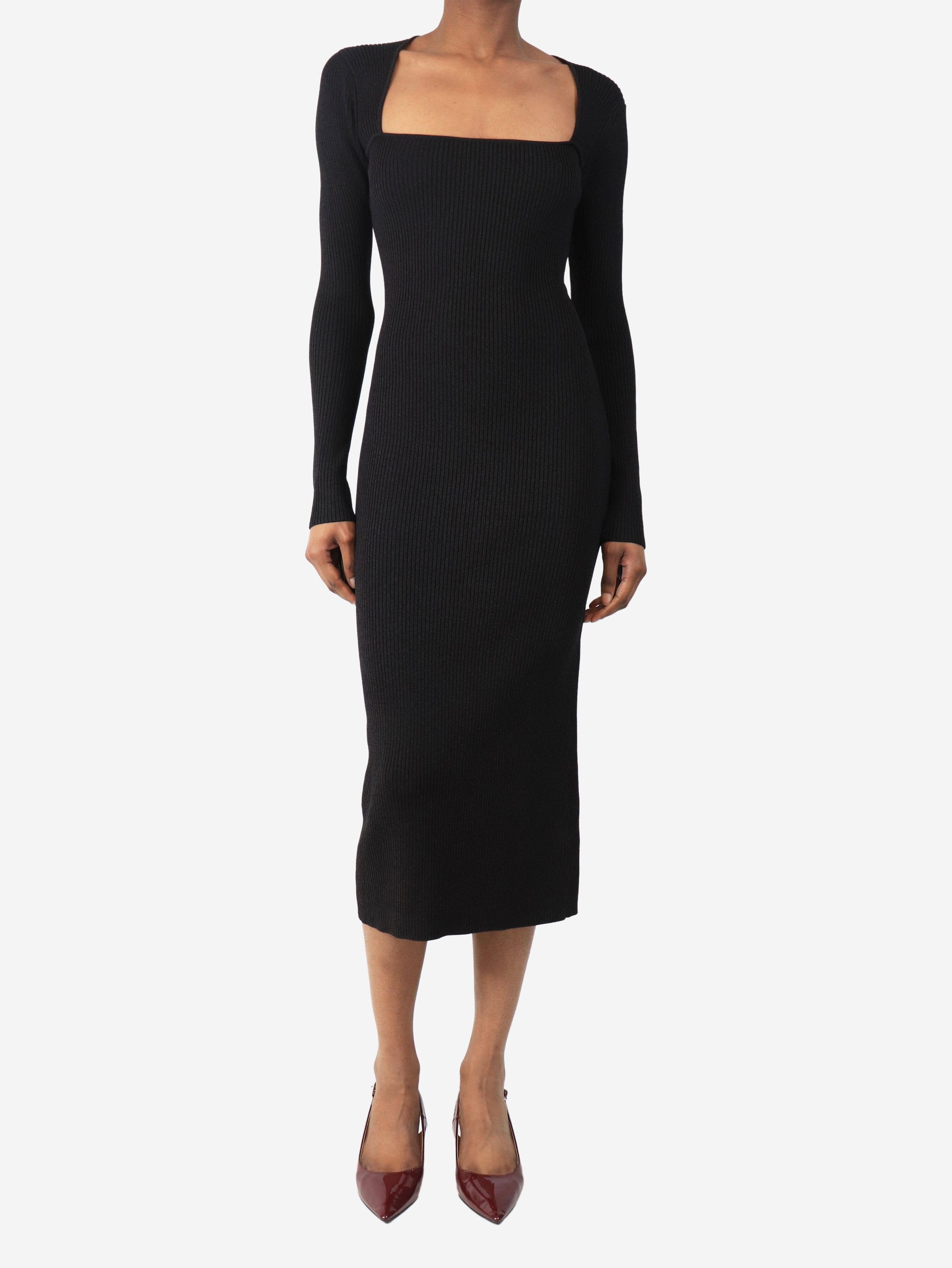 Ganni Black rib-knit midi dress - S Size S / US 4 / IT 40 - 3 Thumbnail