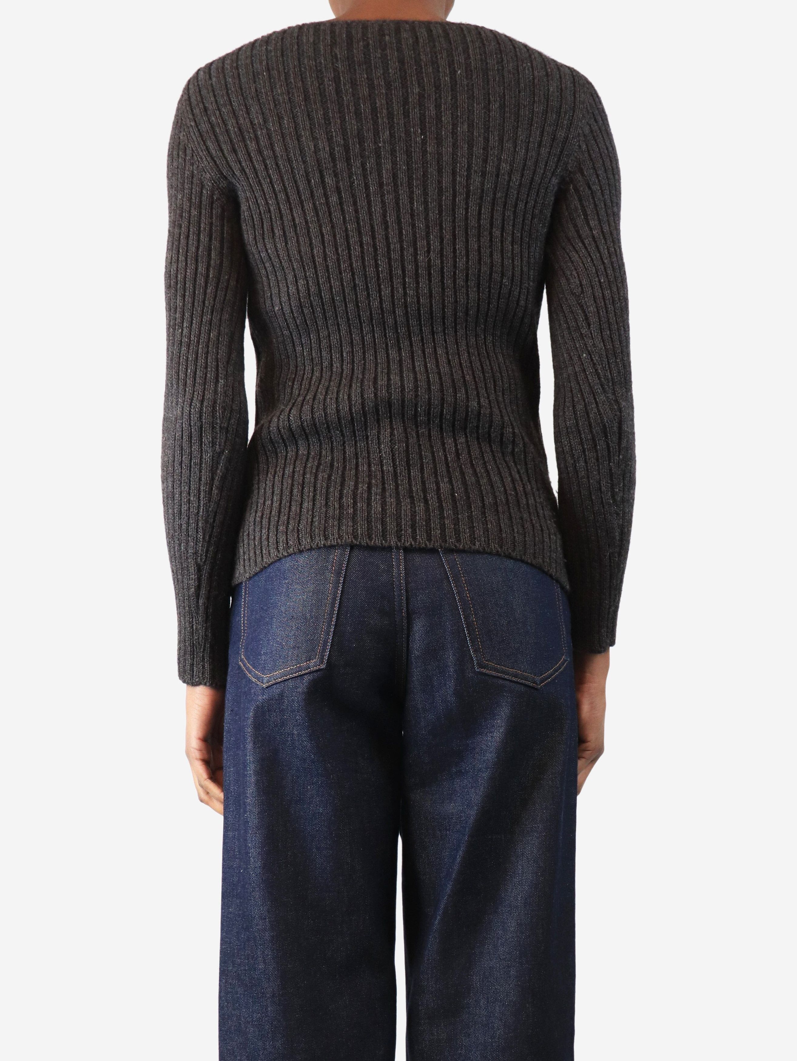Prada Charcoal crochet knit sweater - UK 8 Size S / US 4 / IT 40 - 2 Thumbnail