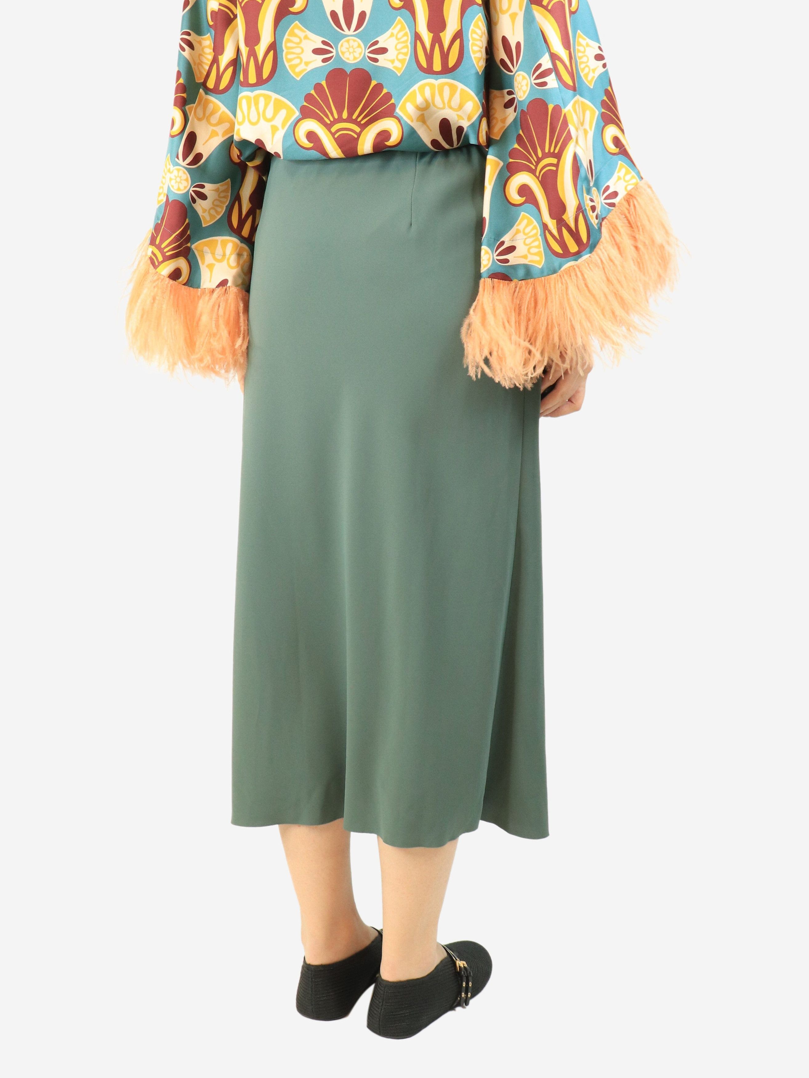 Dries Van Noten Green midi skirt - UK 12 Size 30" / US 8 / IT 44 - 3 Thumbnail