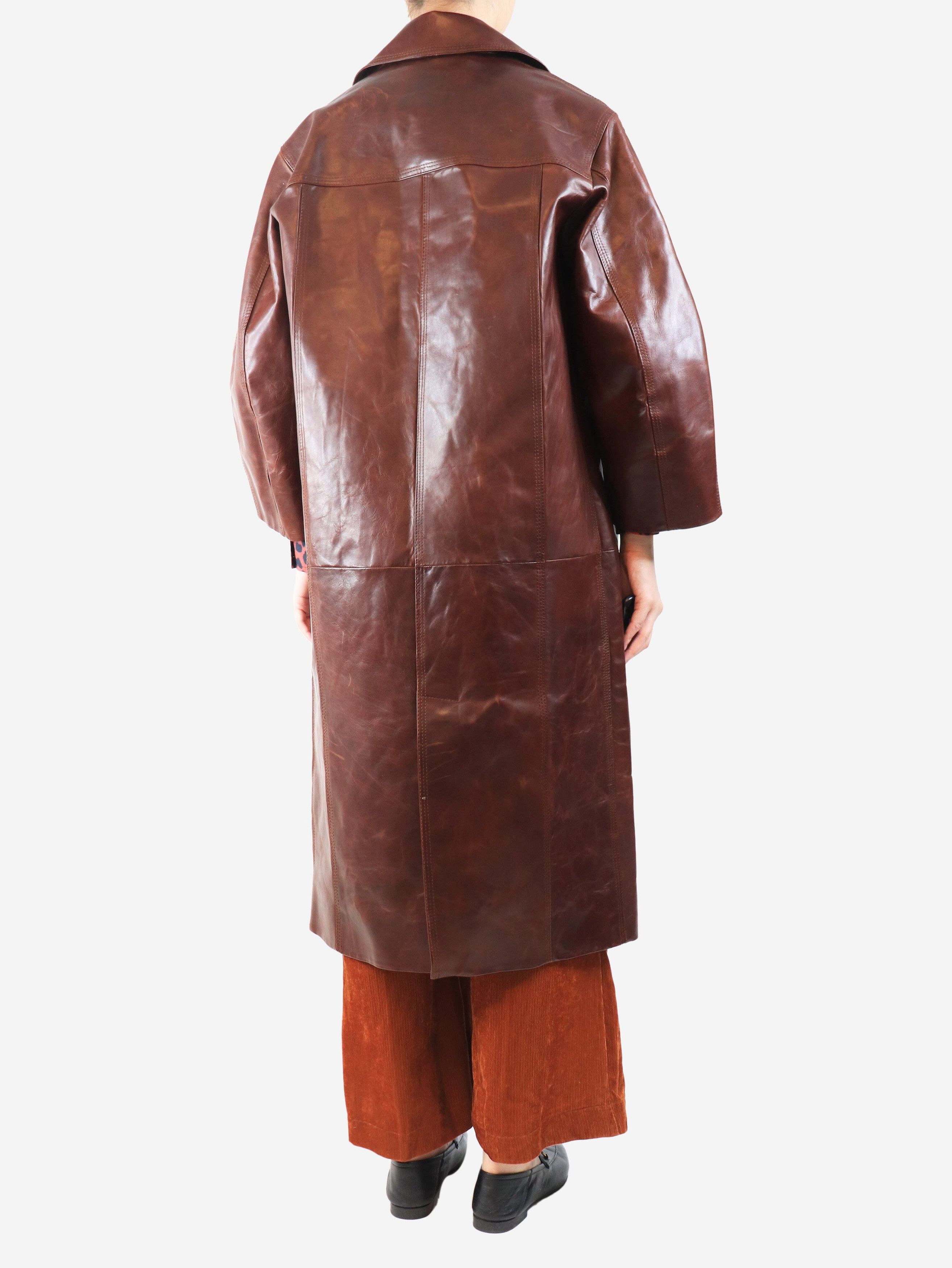 Ganni Brown overd leather coat - S Size S / US 4 / IT 40 - 2 Thumbnail