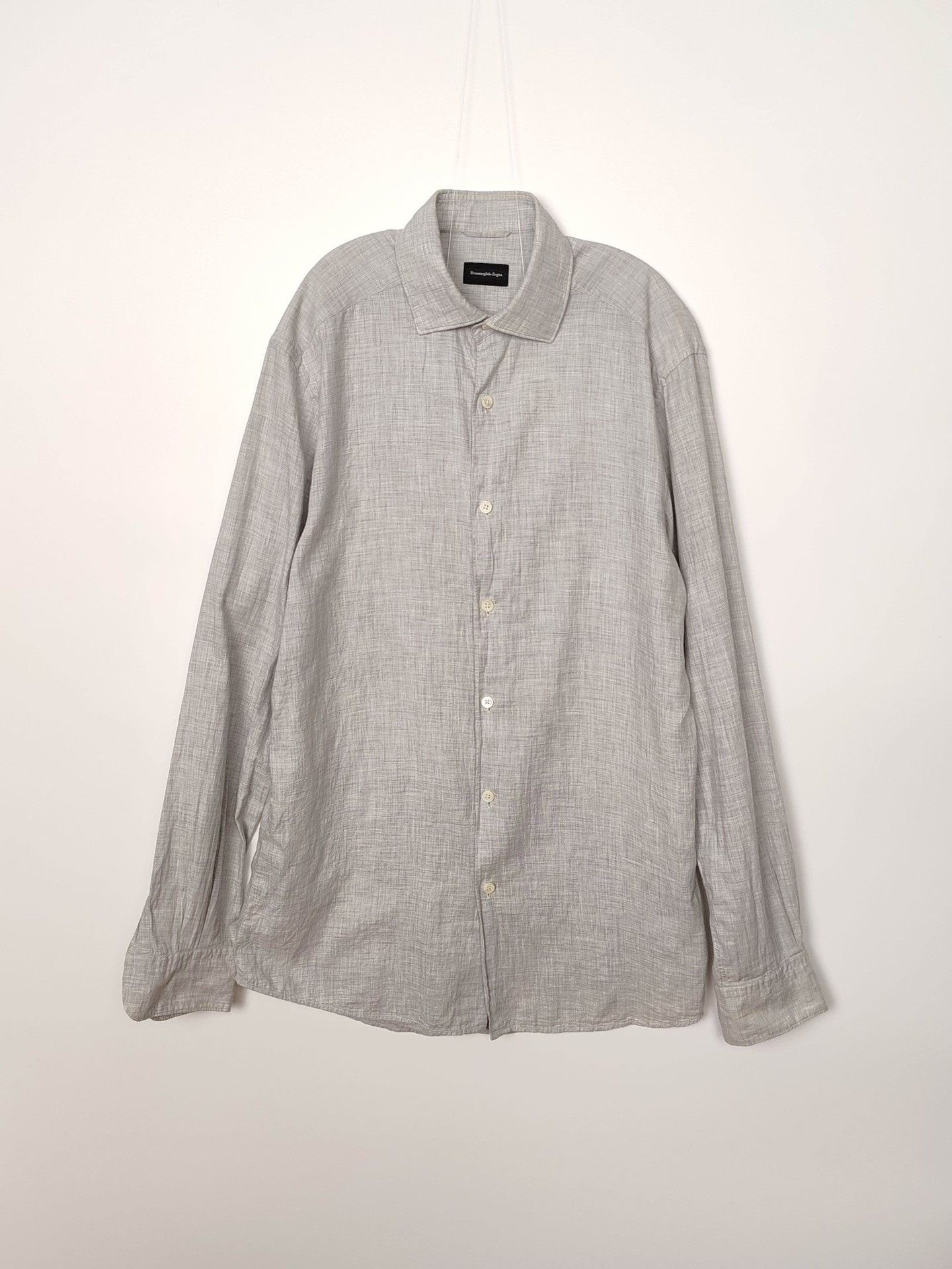 Z Zegna Zegna Gray Button Up Shirt Size M Size US M / EU 48-50 / 2 - 2 Thumbnail