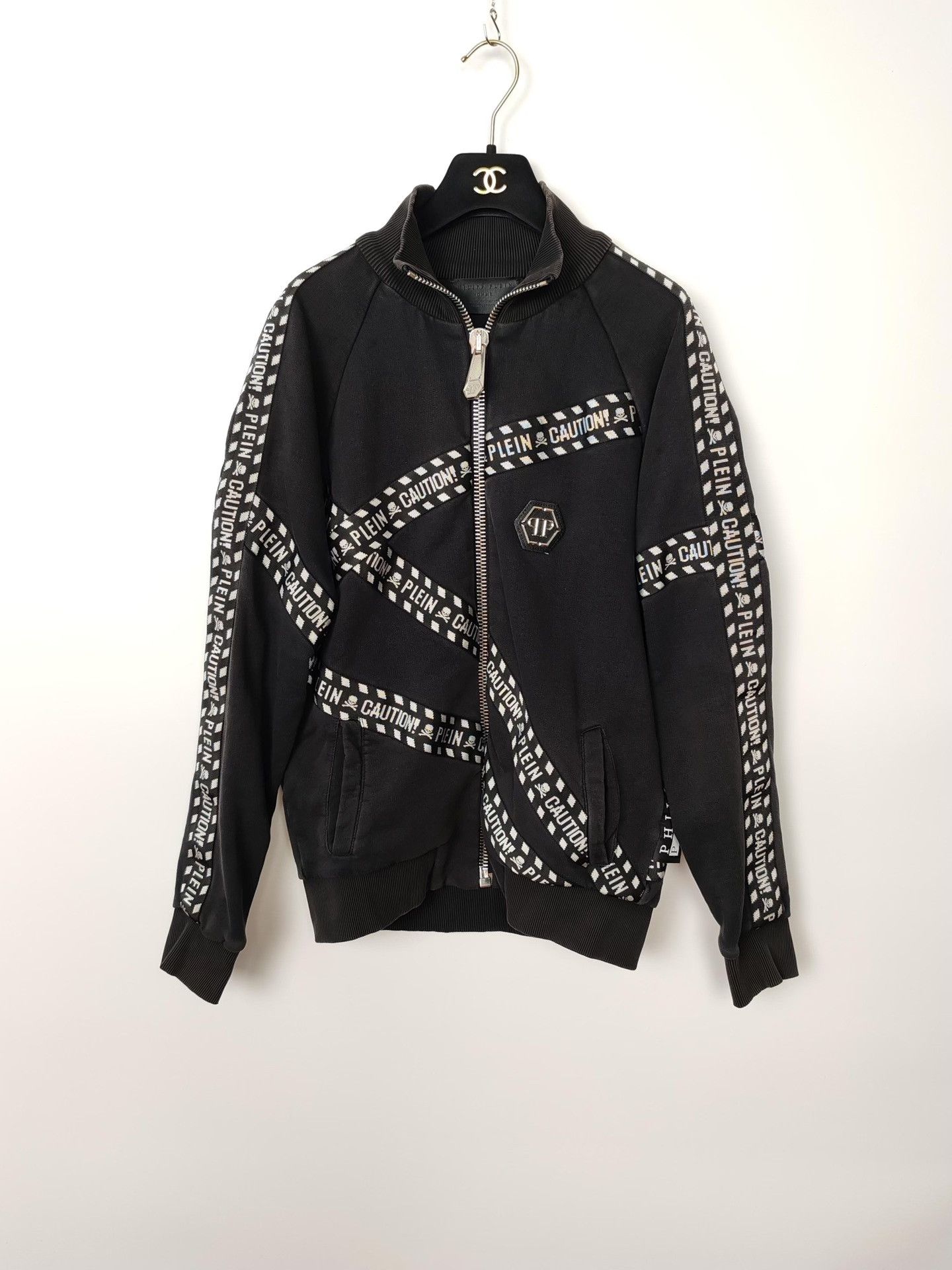 Philipp Plein Philipp Plein Caution Skull Track Jacket Size L Size US L / EU 52-54 / 3 - 2 Thumbnail