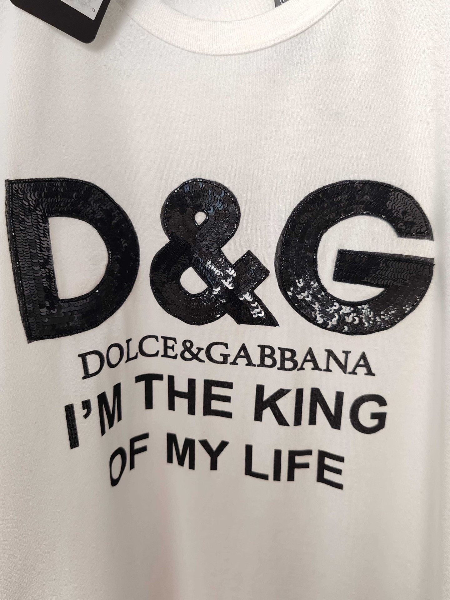 Dolce & Gabbana Dolce & Gabbana Sequin Logo T-Shirt Size L Size US L / EU 52-54 / 3 - 6 Thumbnail