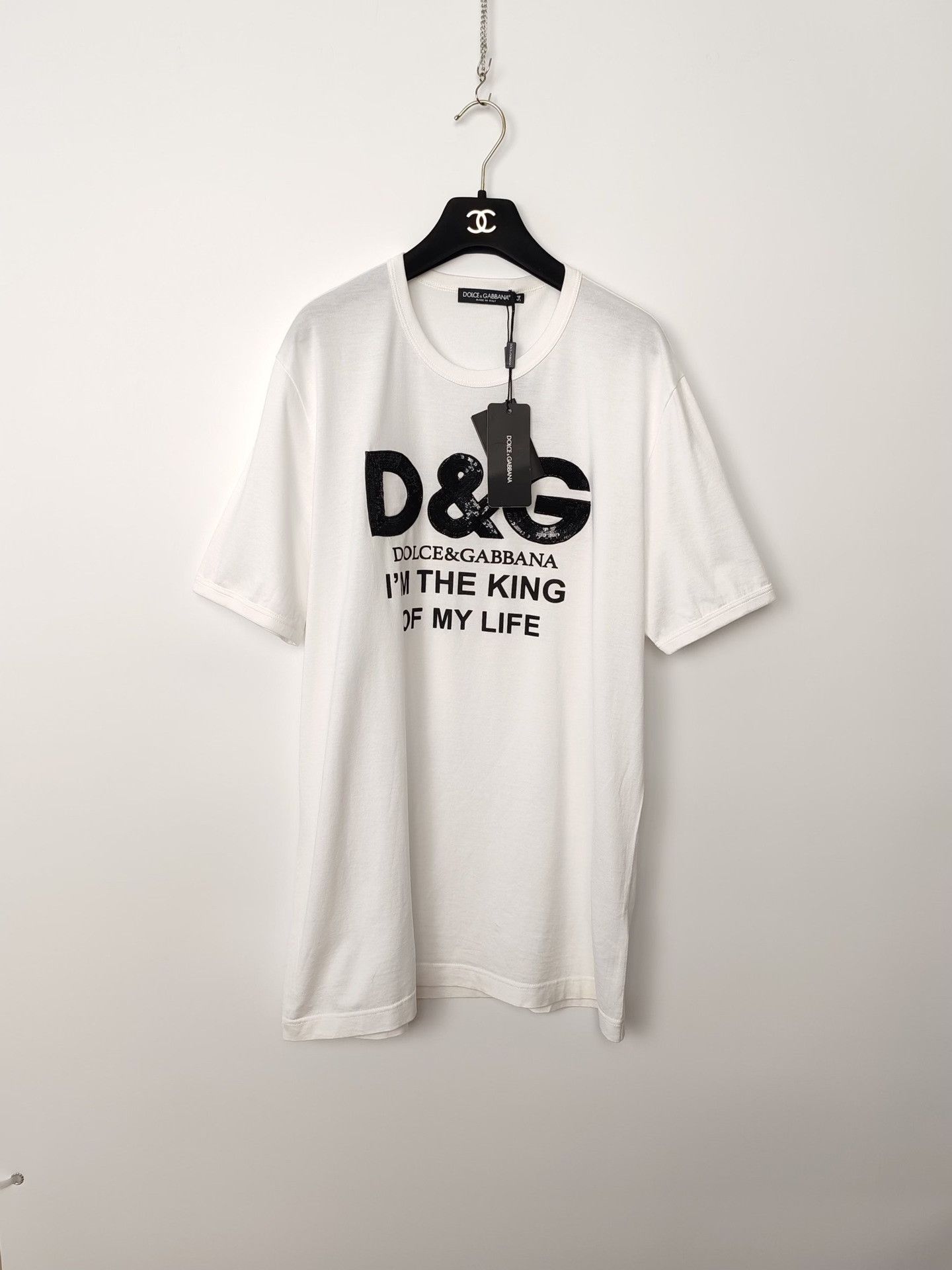 Dolce & Gabbana Dolce & Gabbana Sequin Logo T-Shirt Size L Size US L / EU 52-54 / 3 - 2 Thumbnail