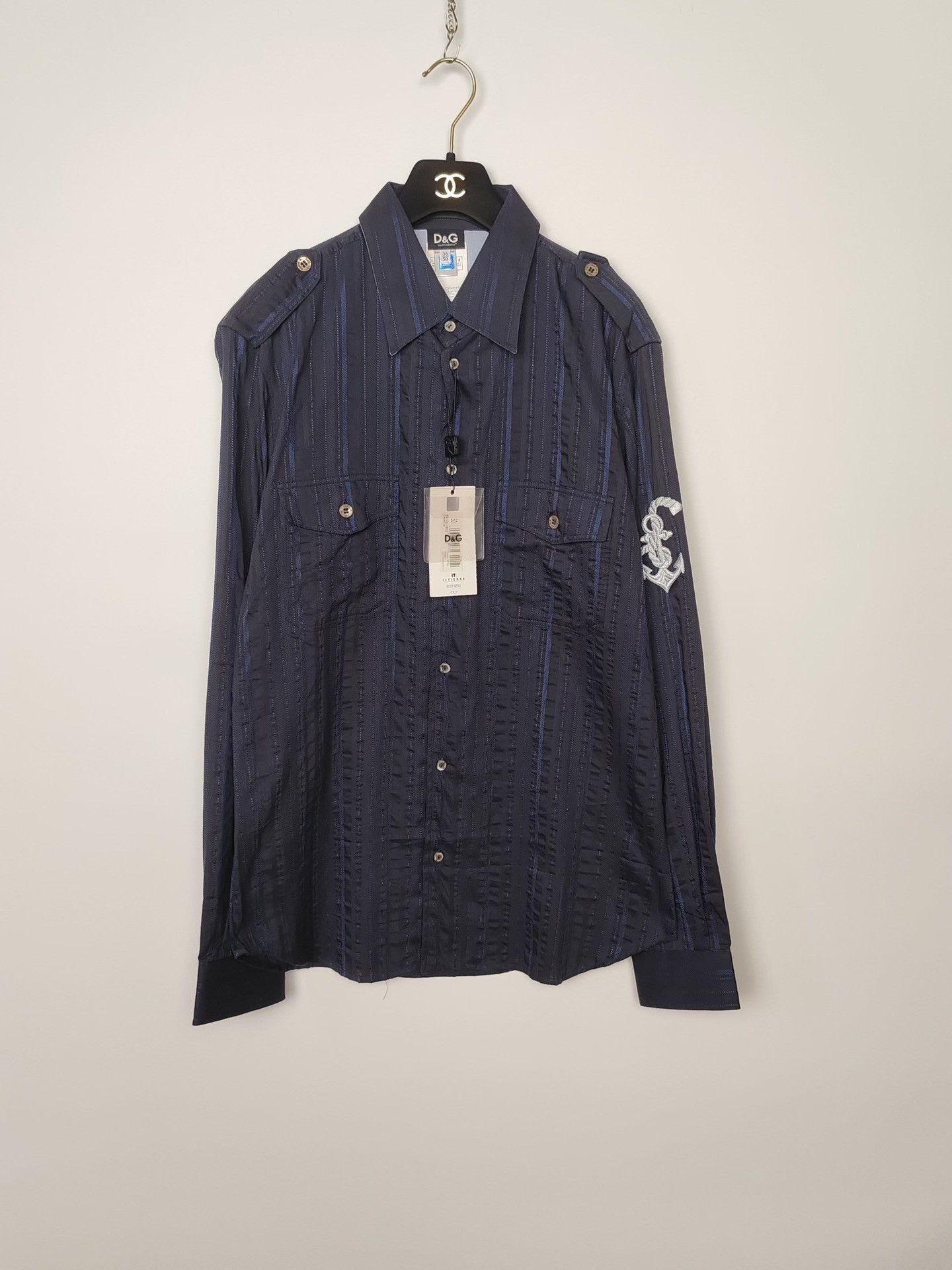 Dolce & Gabbana D&G Anchor Embroidery Button Up Shirt Size M Size US M / EU 48-50 / 2 - 2 Thumbnail