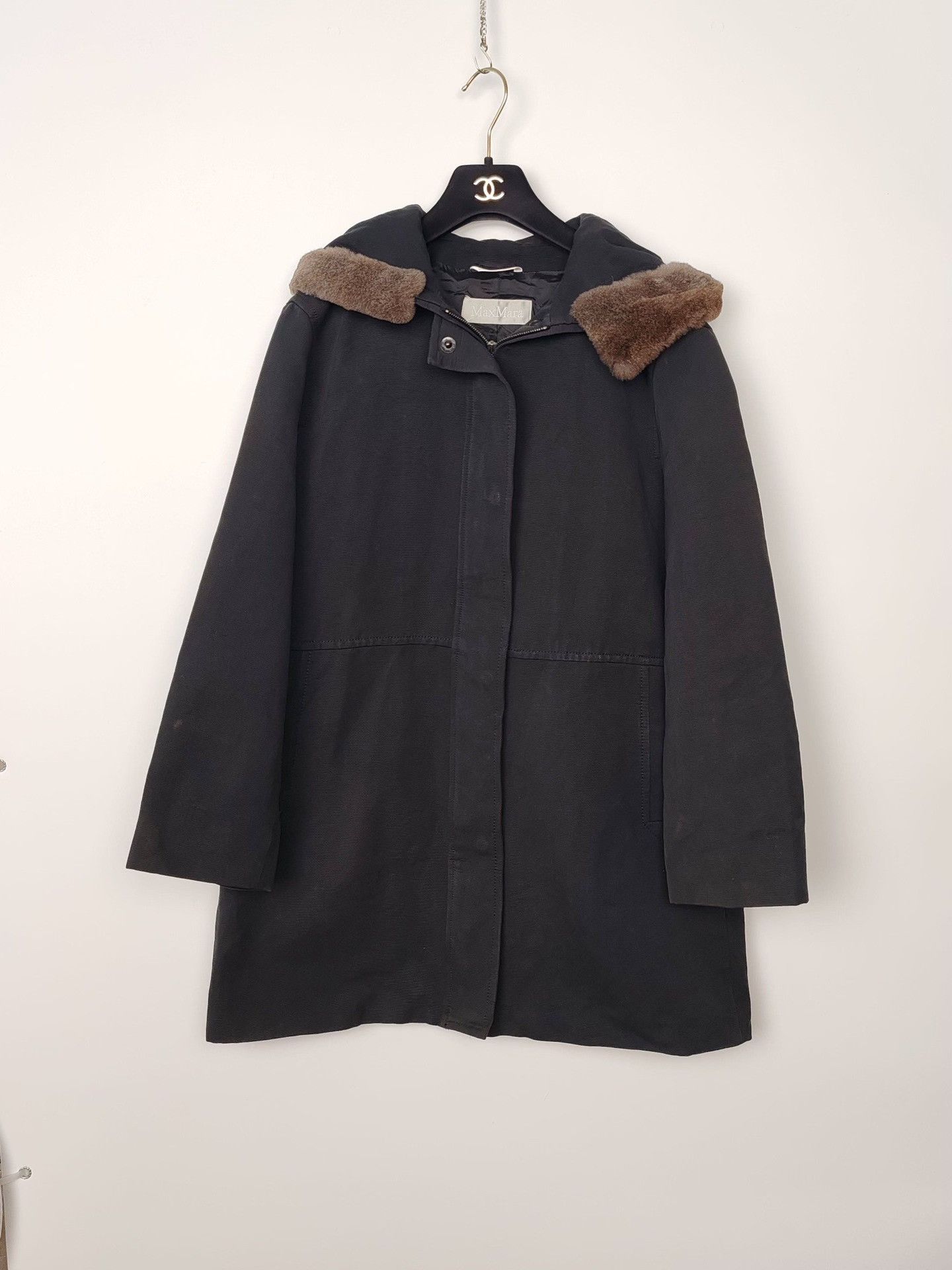 Max Mara MaxMara Fur Trim Hooded Coat Size 36 Size XS / US 0-2 / IT 36-38 - 2 Thumbnail